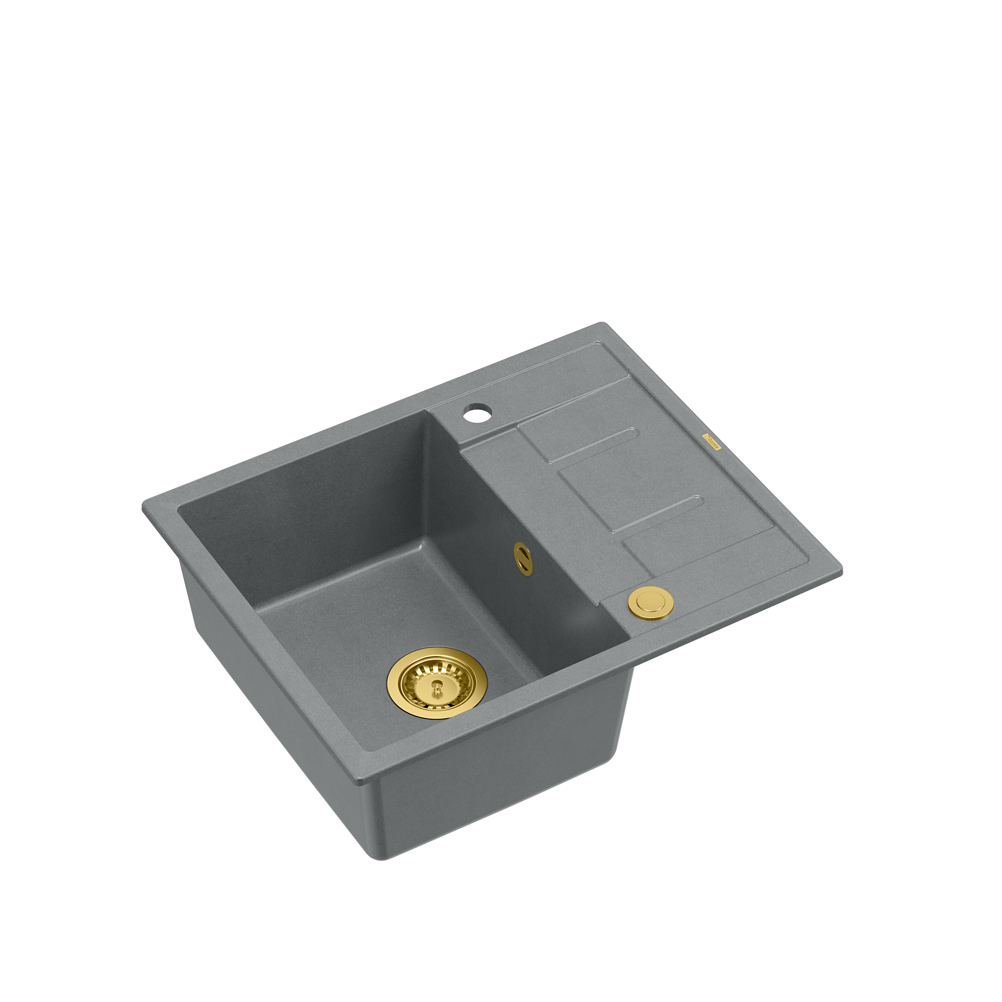 Zlewozmywak granitowy Quadron MORGAN 116 GraniteQ silver stone z Push To Open - szary