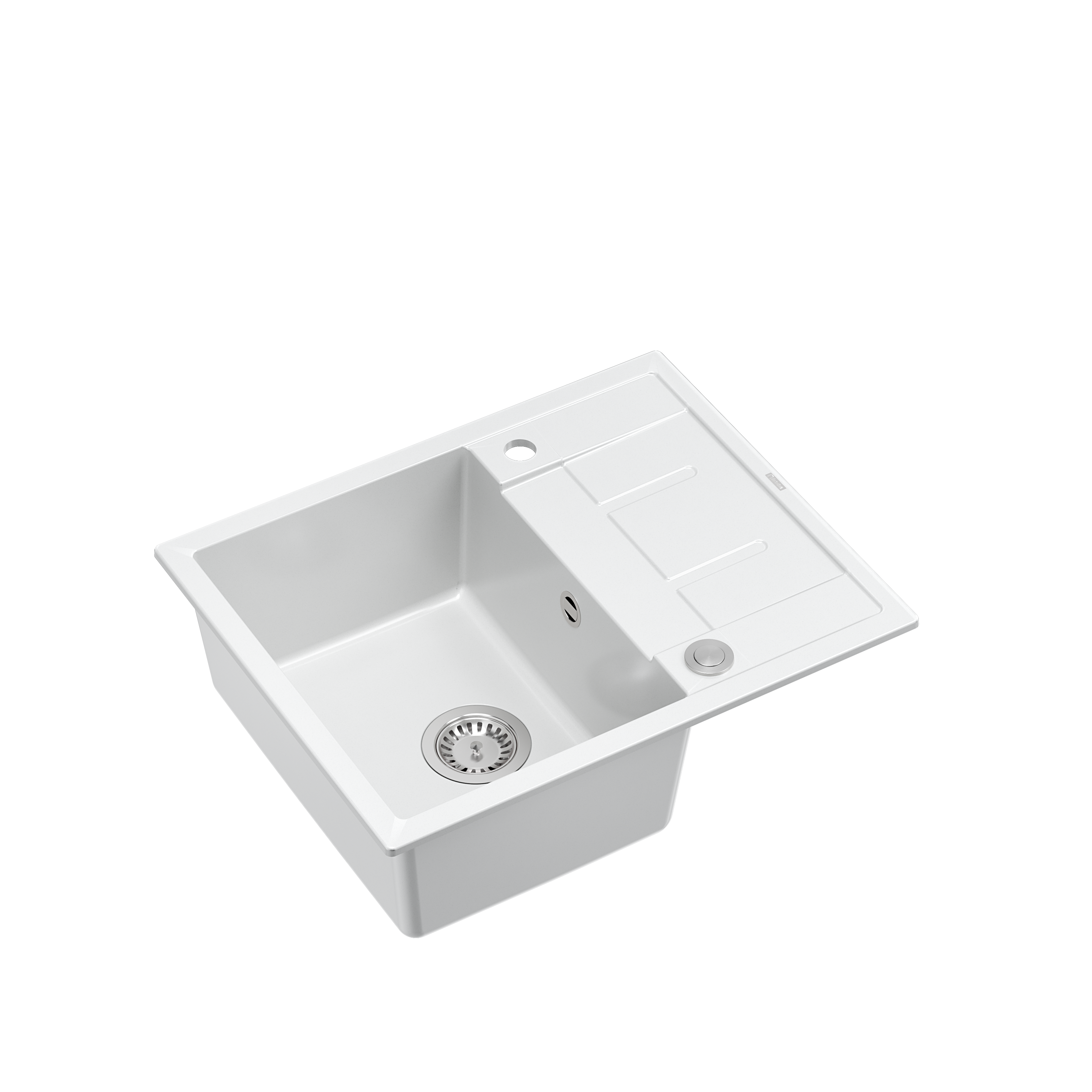 Zlewozmywak granitowy Quadron MORGAN 116 GraniteQ snow white z Push To Open - biały