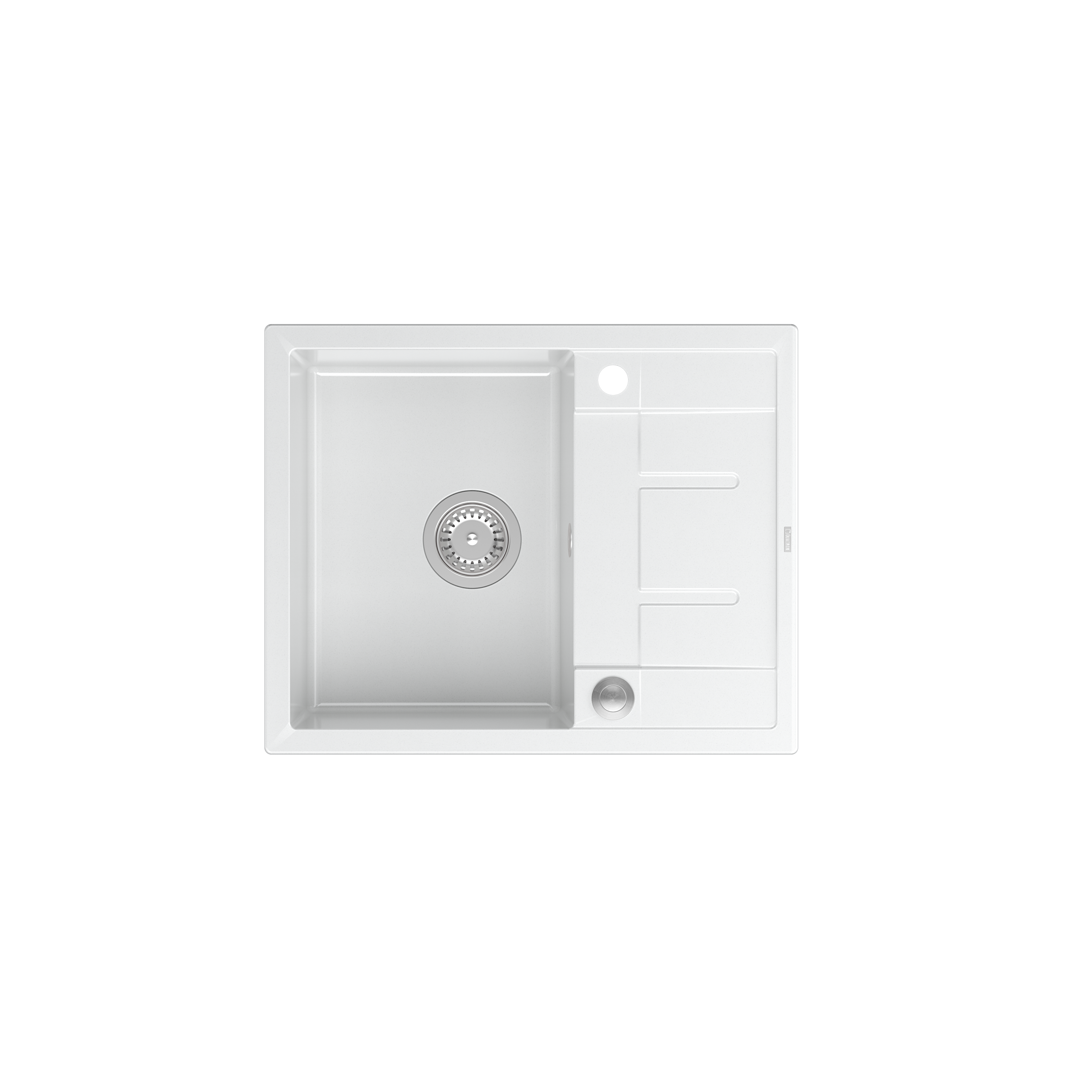 Zlewozmywak granitowy Quadron MORGAN 116 GraniteQ snow white z Push To Open - biały