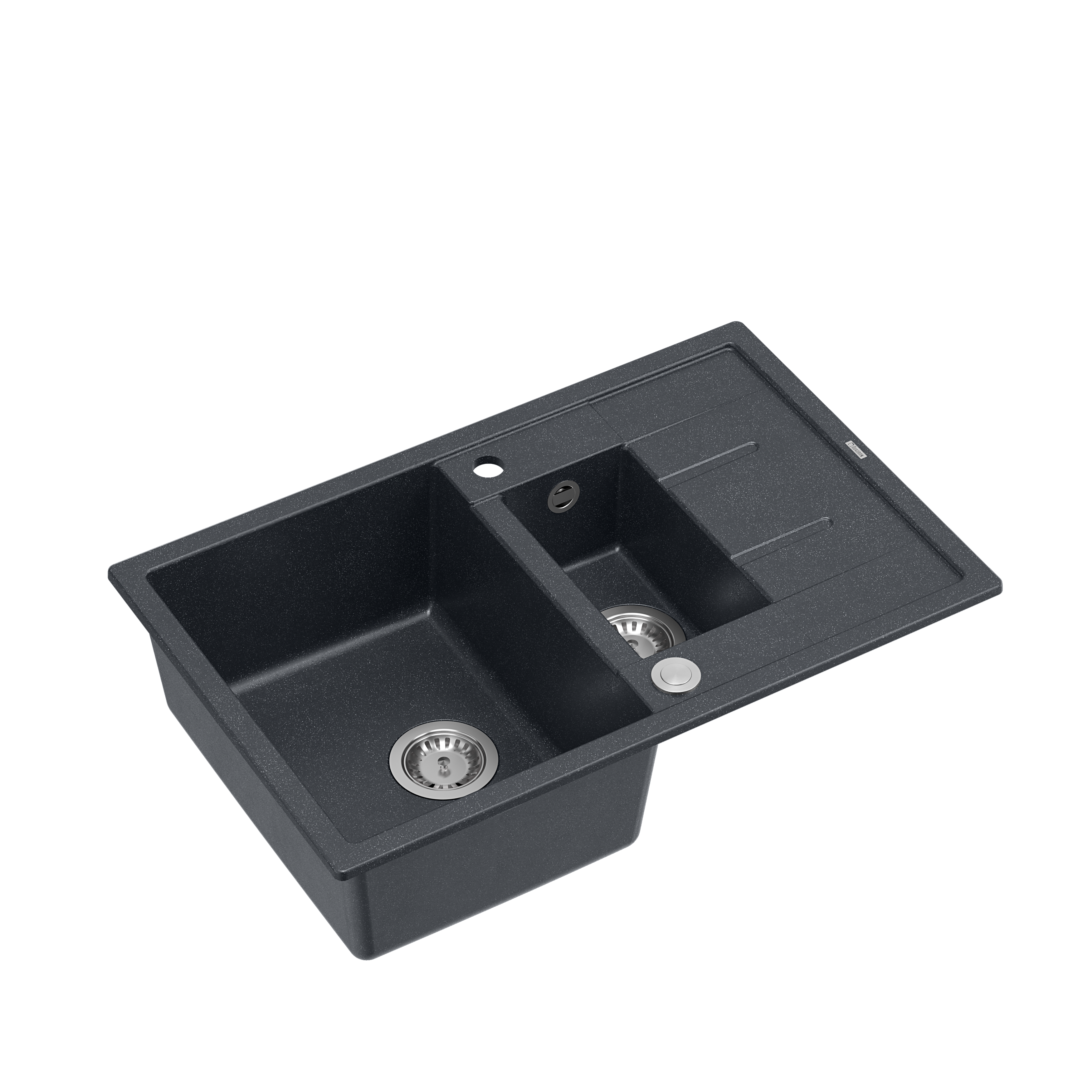 Zlewozmywak granitowy Quadron MORGAN 156 GraniteQ black diamond z Push To Open- czarny