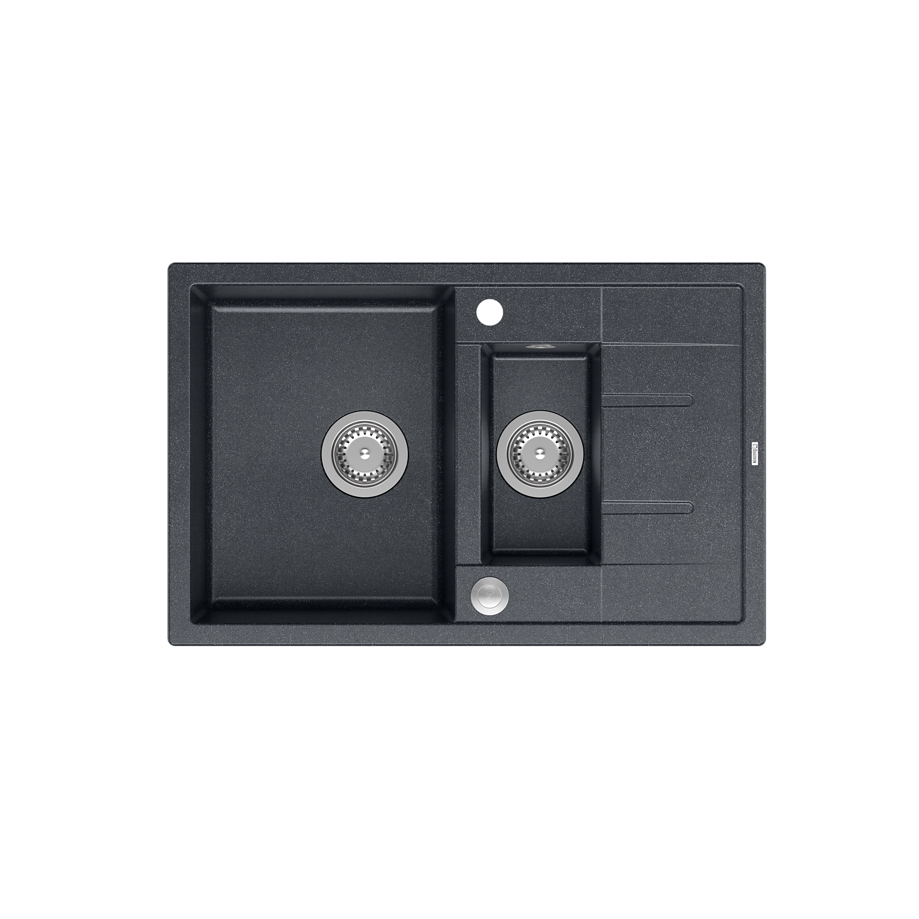 Zlewozmywak granitowy Quadron MORGAN 156 GraniteQ black diamond z Push To Open- czarny