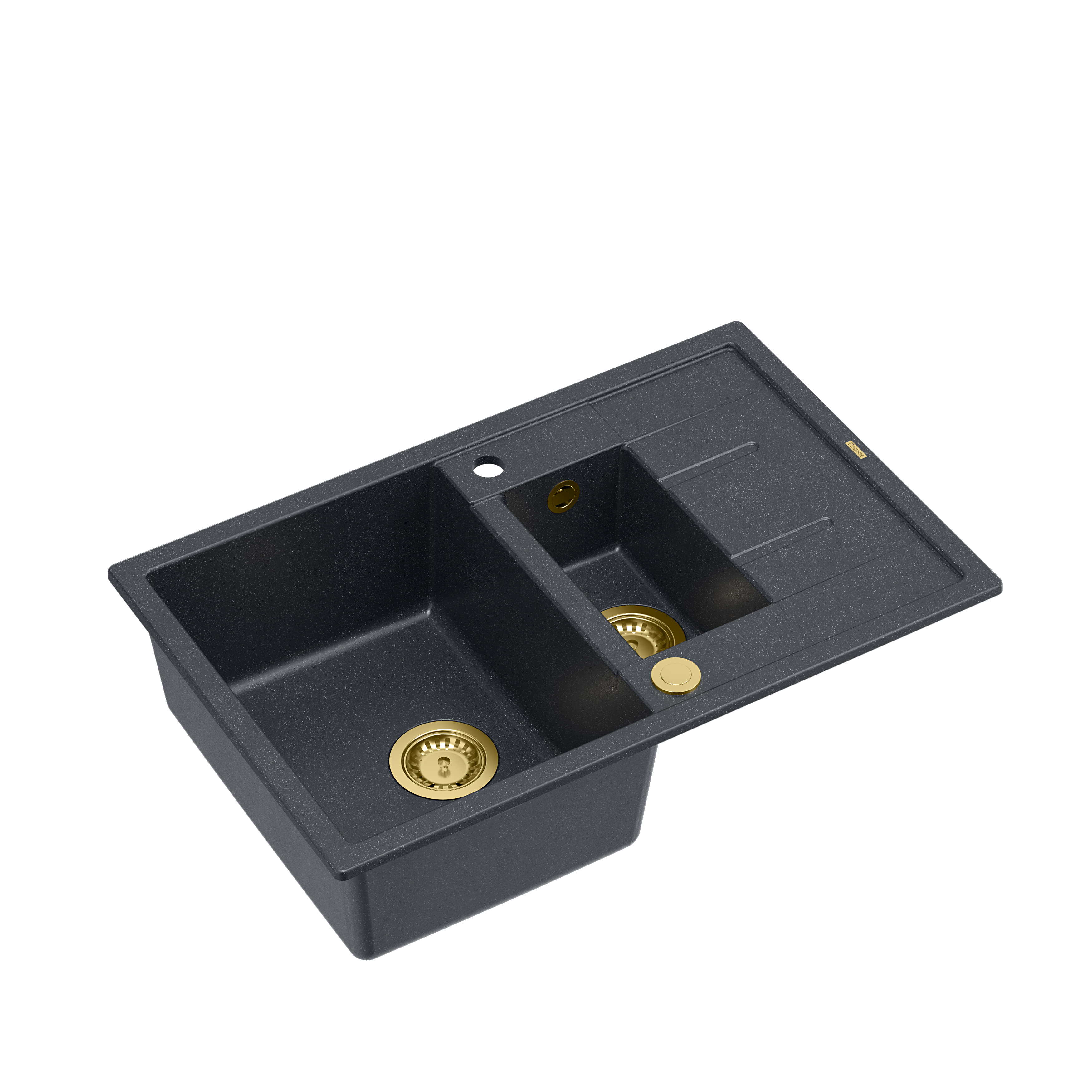 Zlewozmywak granitowy Quadron MORGAN 156 GraniteQ black diamond z Push To Open- czarny