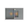 Zlewozmywak granitowy Quadron MORGAN 156 GraniteQ silver stone z Push To Open - szary