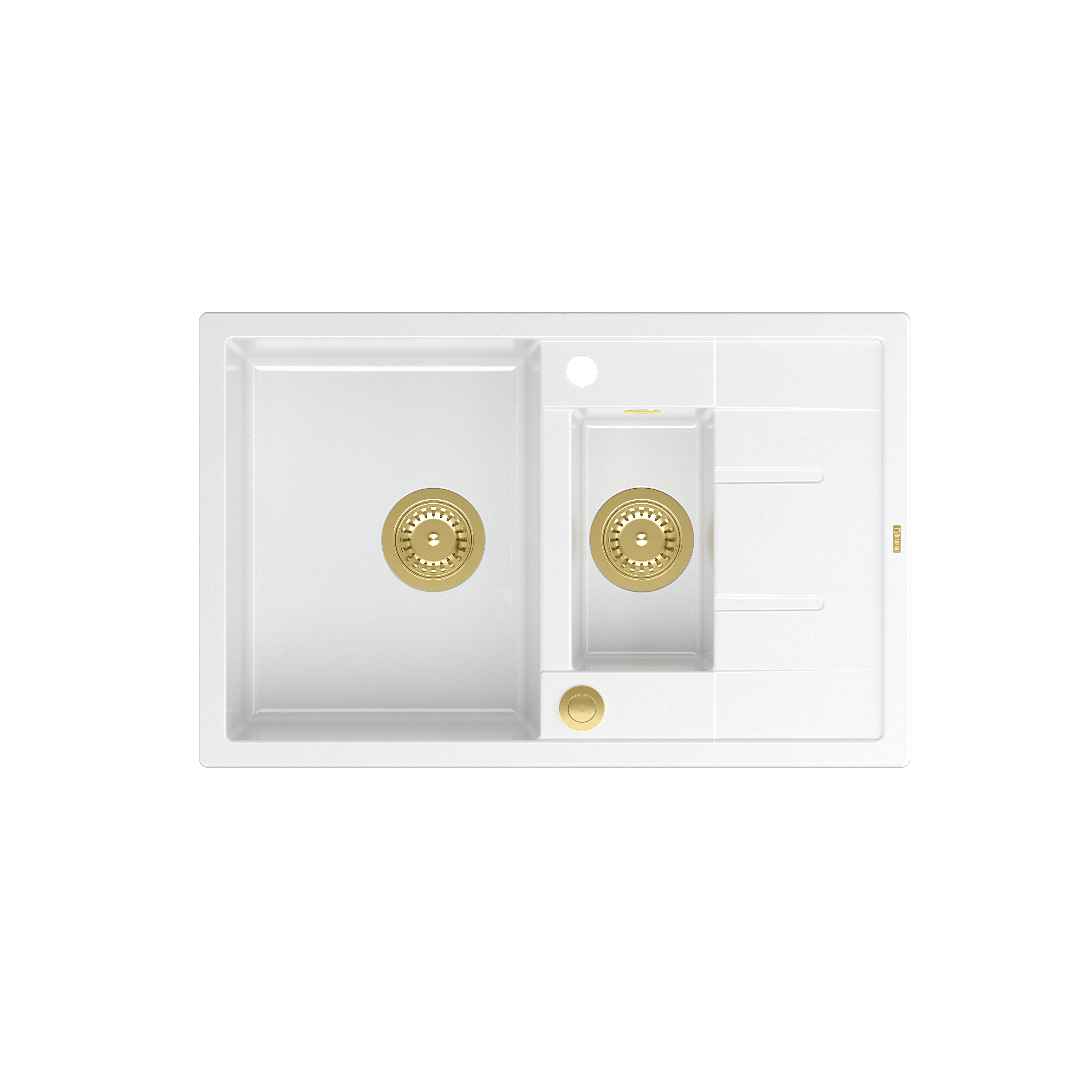 Zlewozmywak granitowy Quadron MORGAN 156 GraniteQ snow white z Push To Open - biały