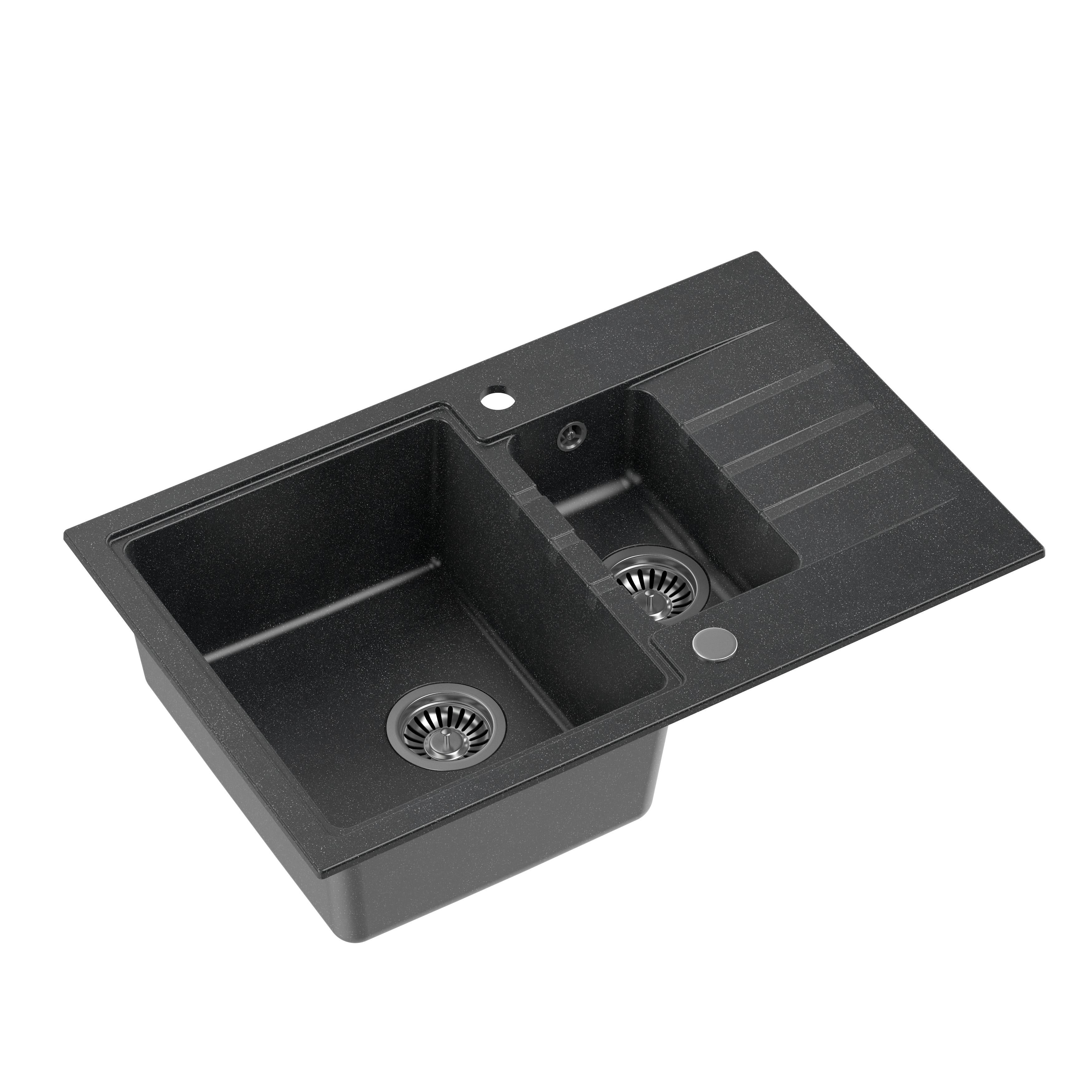 Zlewozmywak Steiner PETER 156 Steingran granitowy z syfonem i zaślepką