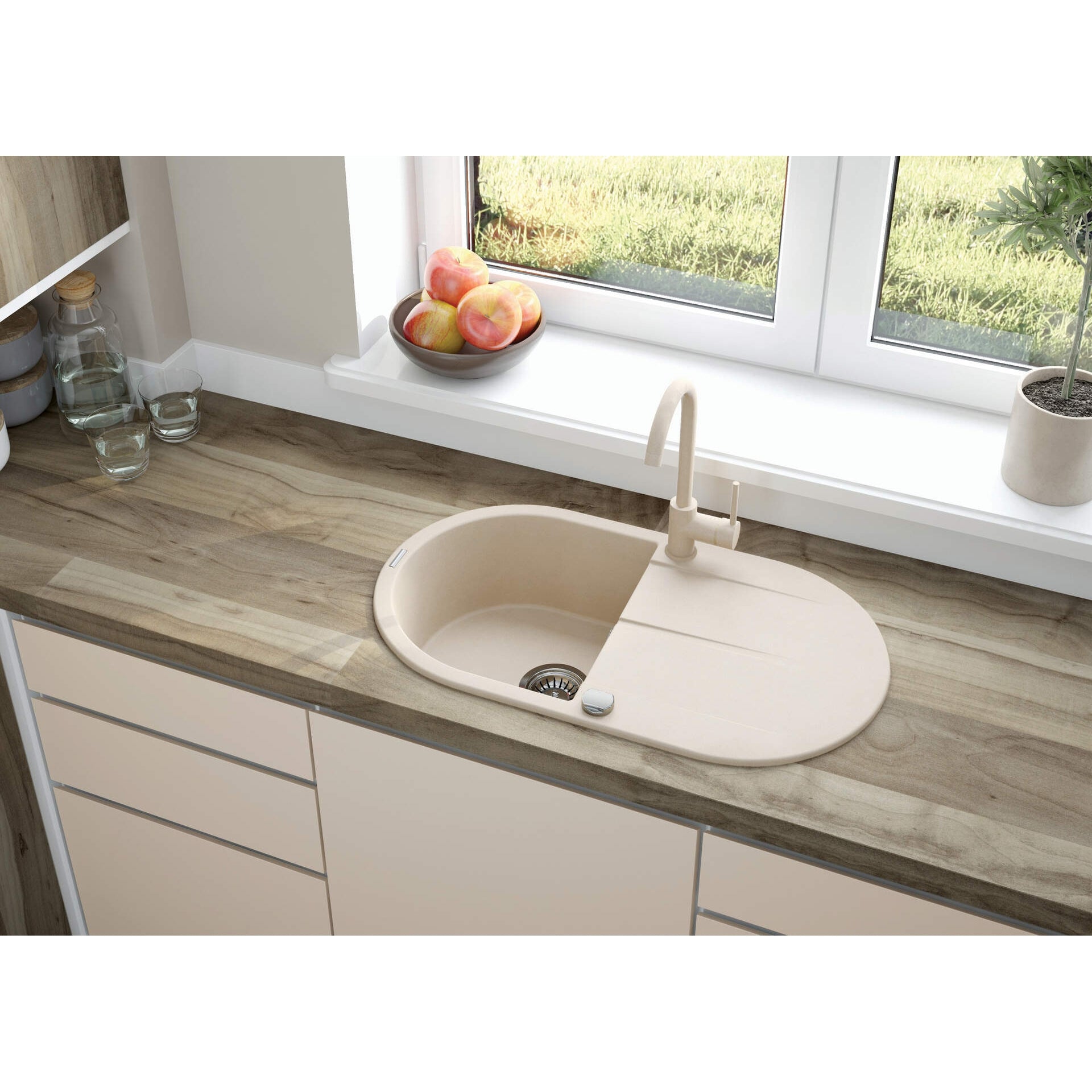 Zlewozmywak granitowy 1-komorowy z ociekaczem Deante Piva ZQI_511B 3