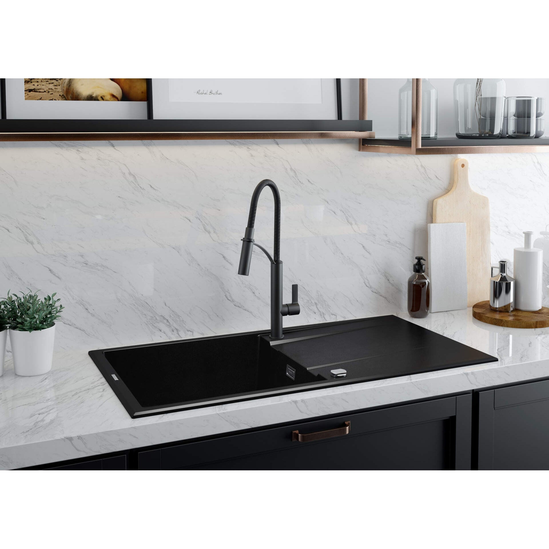 Zlewozmywak granitowy 1-komorowy z ociekaczem Deante Eridan ZQE_N713 3