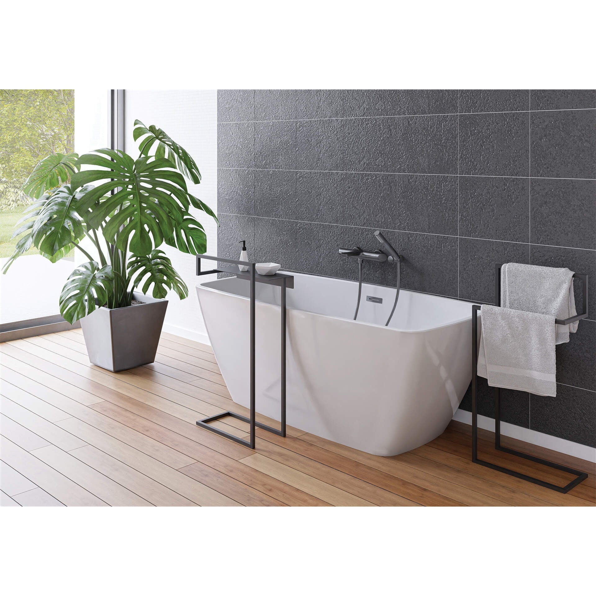 Wanna akrylowa wolnostojąca prostokątna - 150 cm Deante Anemon KDM_015W 9