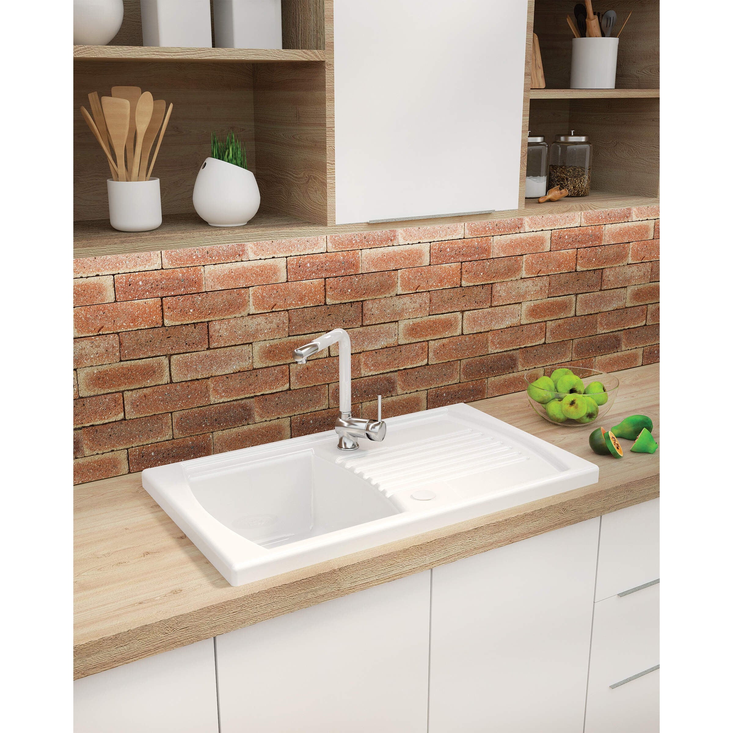 Zlewozmywak ceramiczny 1-komorowy z ociekaczem Deante Lusitano ZCL_611N 3