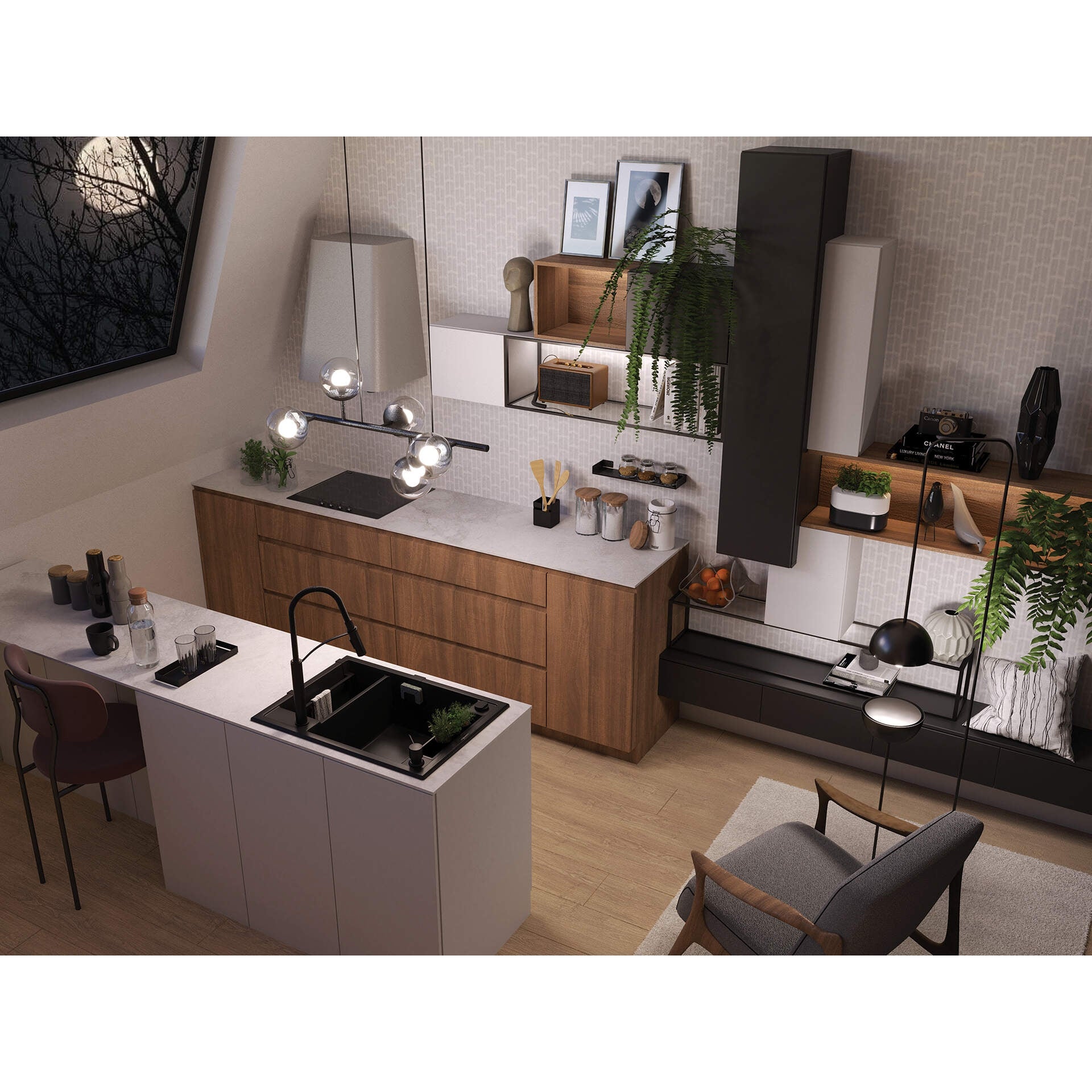 Zlewozmywak granitowy magnetyczny 1.5-komorowy Deante Magnetic ZRM_N503 3