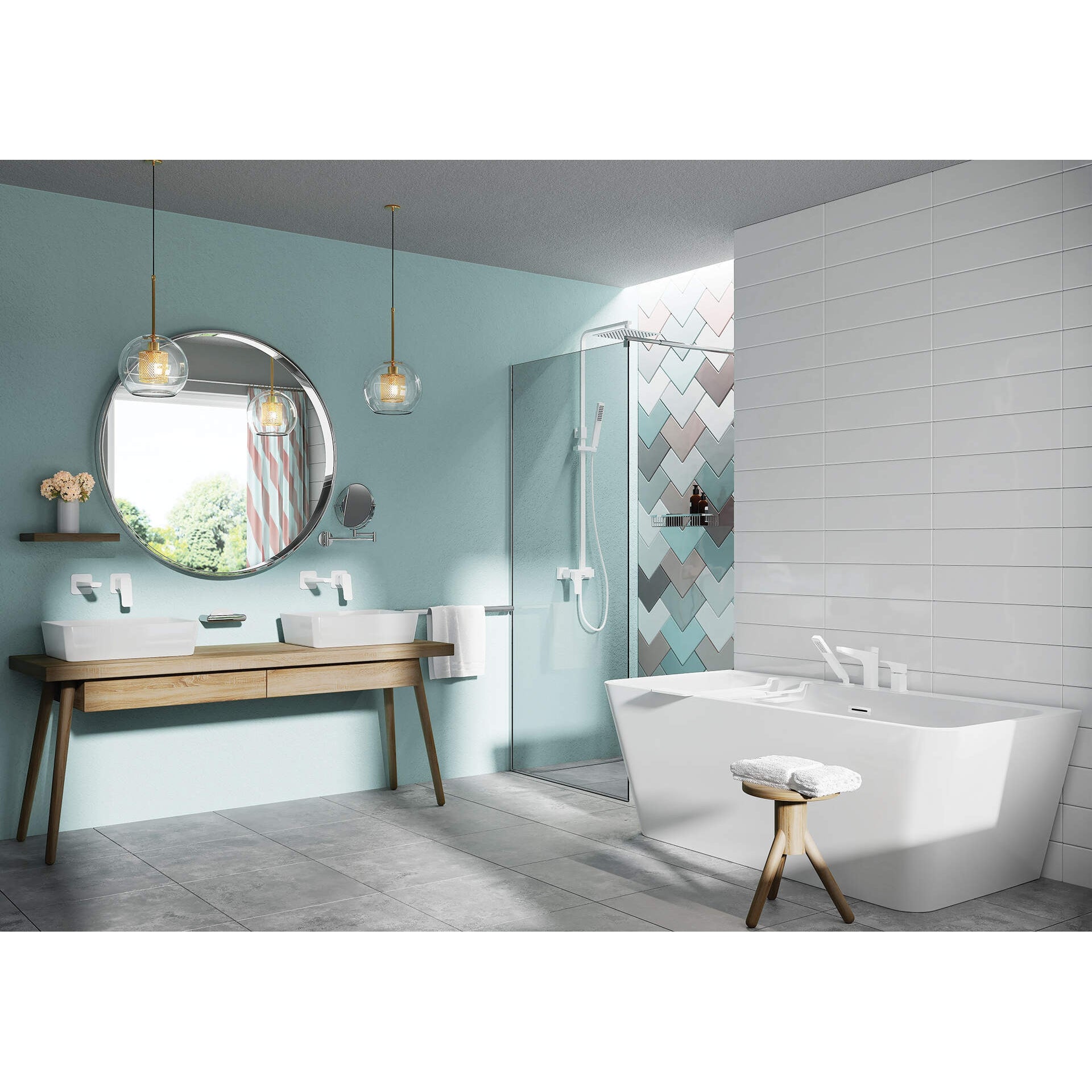 Lusterko kosmetyczne na ruchomym ramieniu - dwustronne Deante Round ADR_0811 8