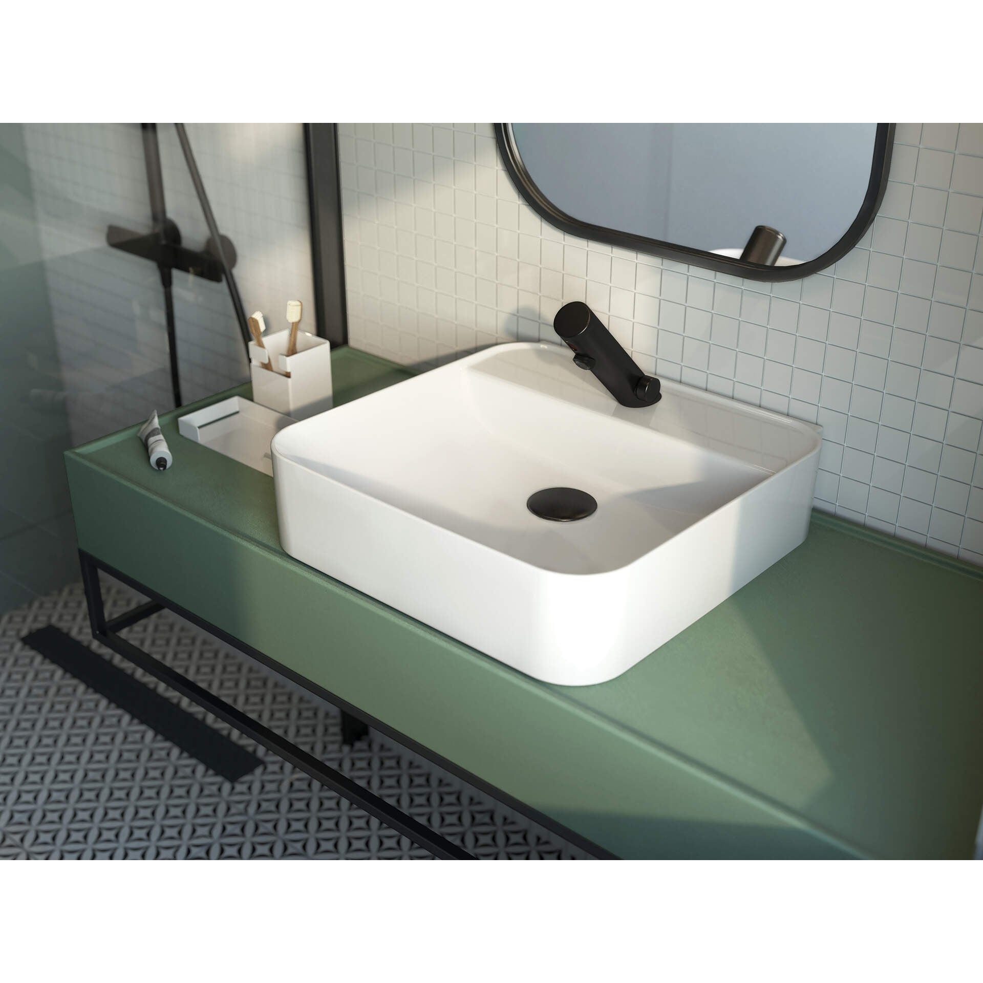 Umywalka ceramiczna wisząca/stawiana Deante Hiacynt New CDY_6U5W 8