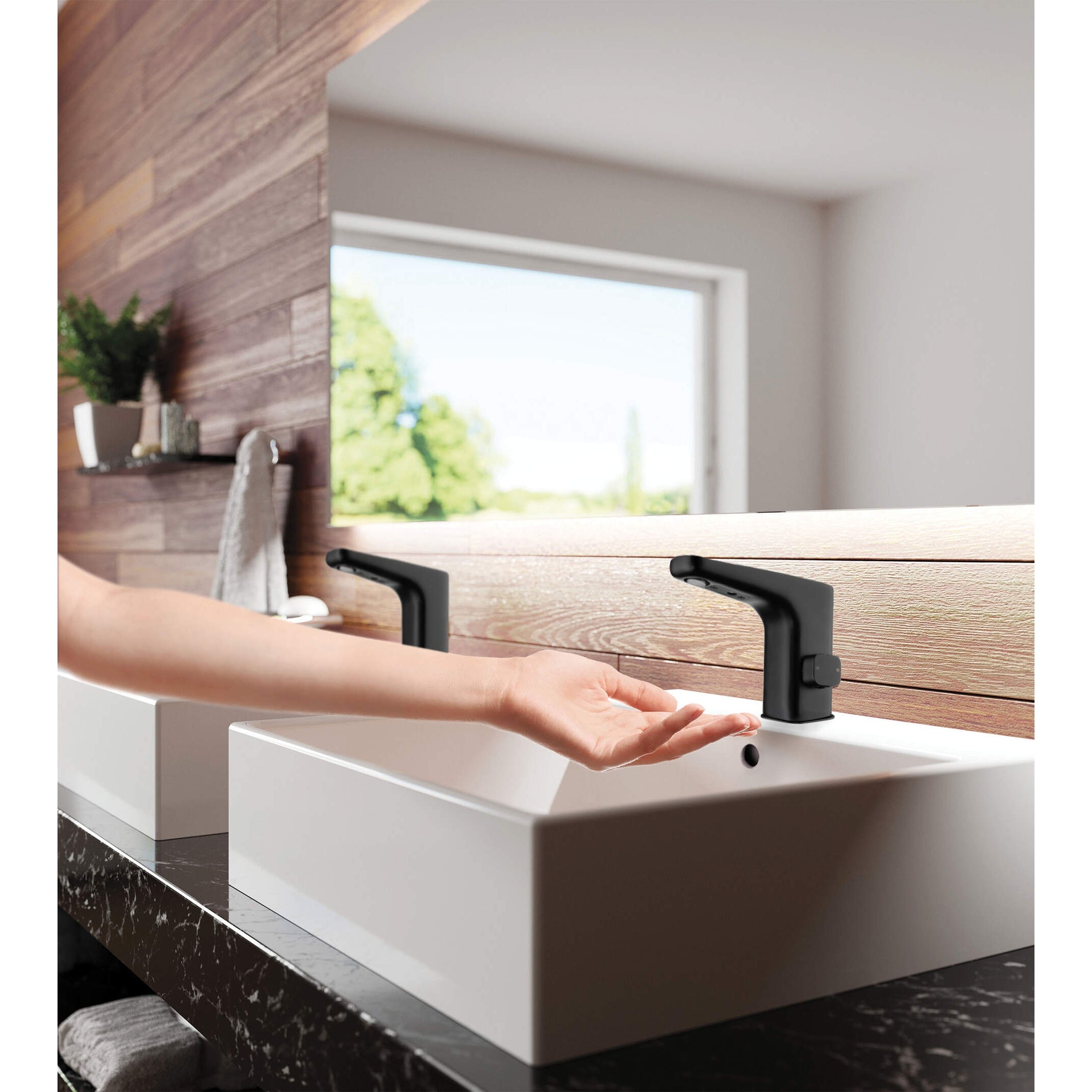 Bateria umywalkowa bezdotykowa z regulacją temperatury - 230/6V Deante Hiacynt BQH_N29V 4