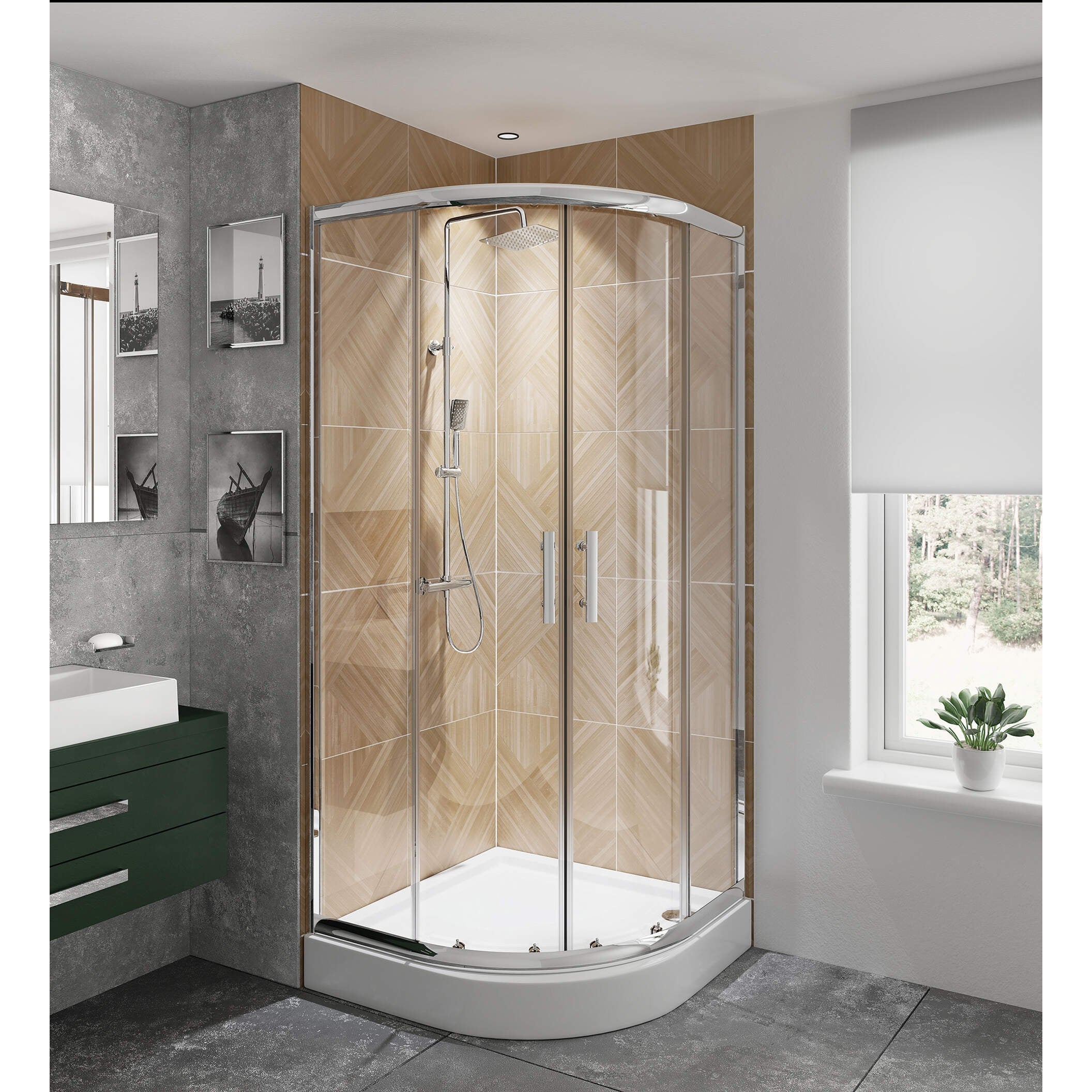 Brodzik akrylowy półokrągły 90 cm Deante Jasmin Plus KTJ_053B 4