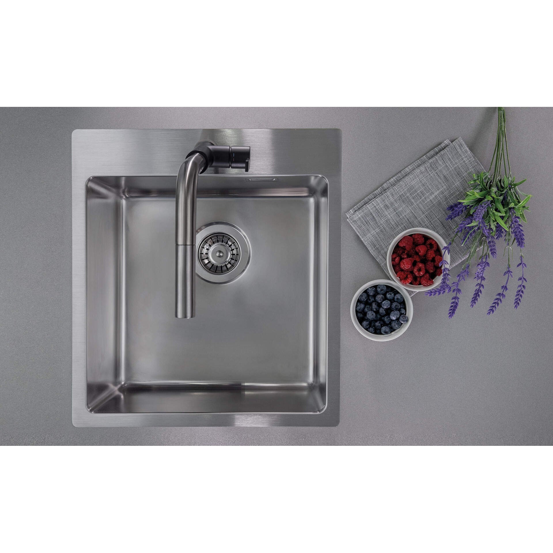 Zlewozmywak stalowy 1-komorowy Deante Olfato ZPO_010A 4