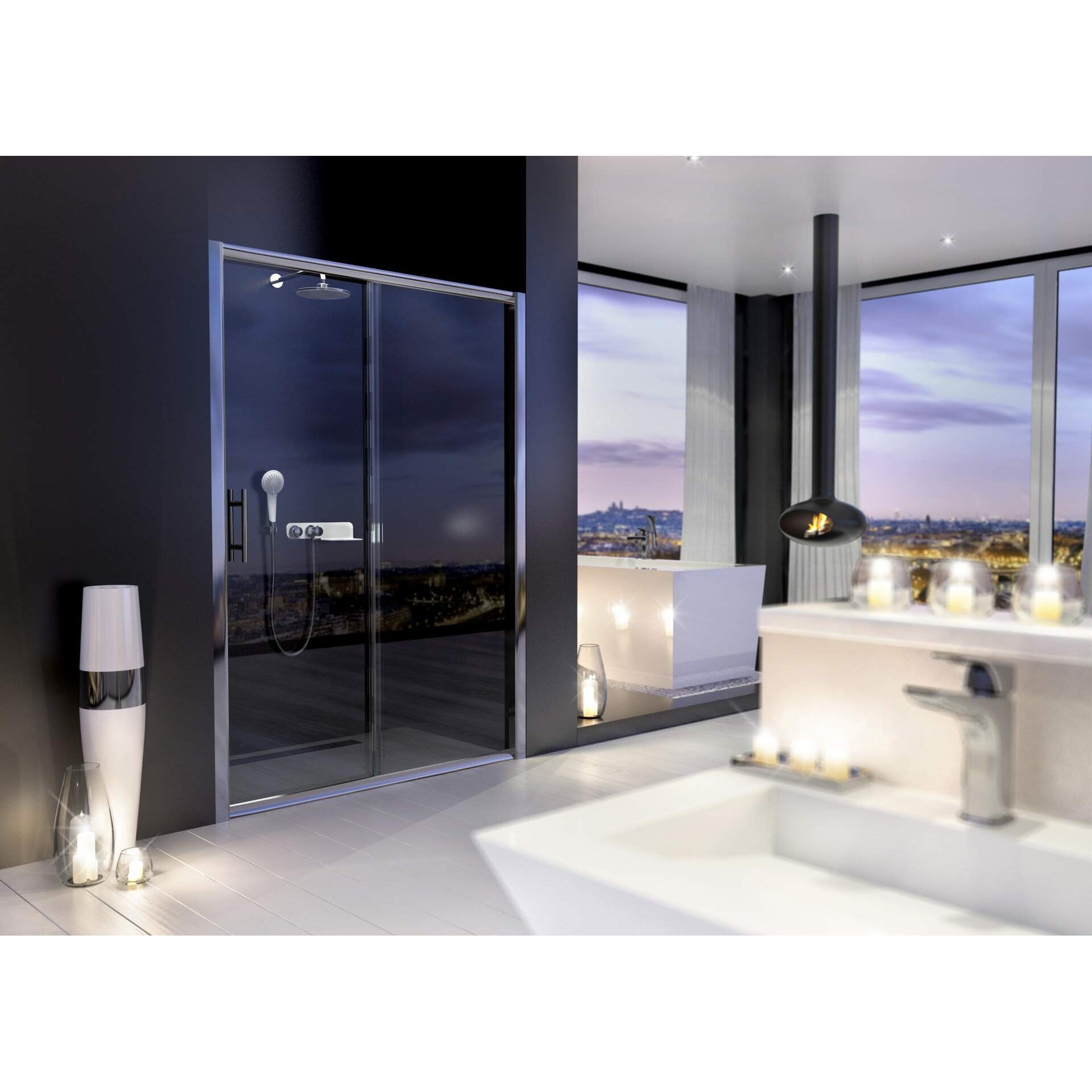 Drzwi prysznicowe wnękowe 140 cm - przesuwne Deante Cynia KTC_014P 5