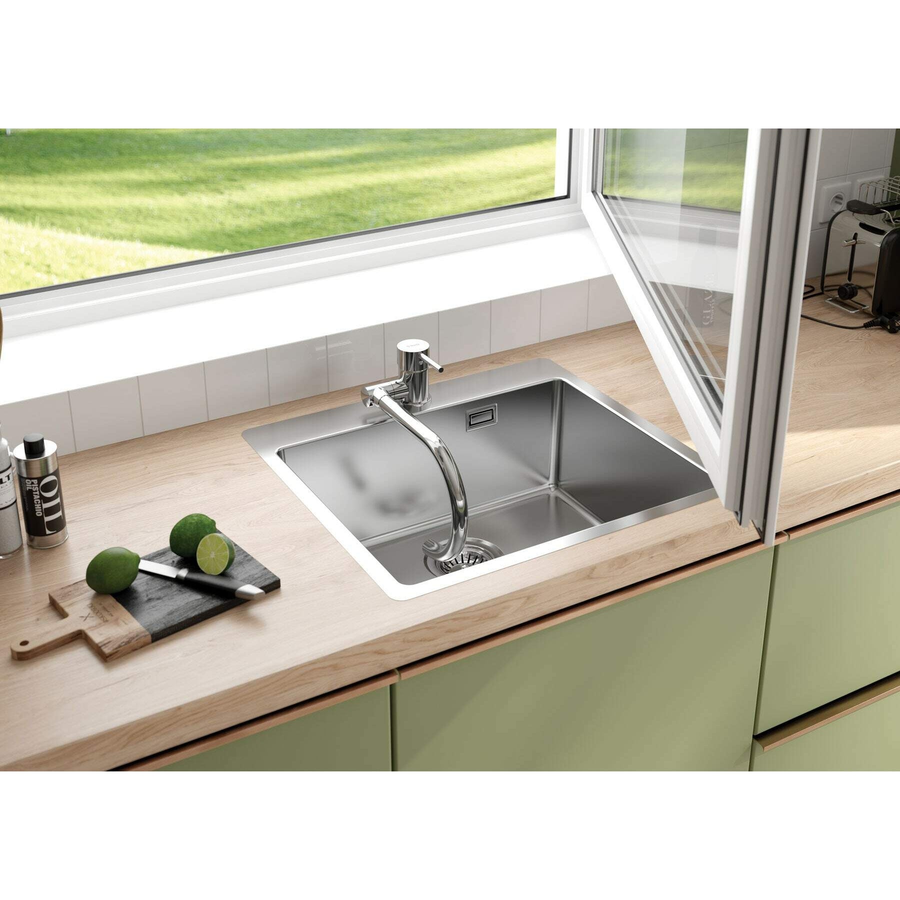 Zlewozmywak stalowy 1-komorowy Deante Olfato ZPO_010B 4