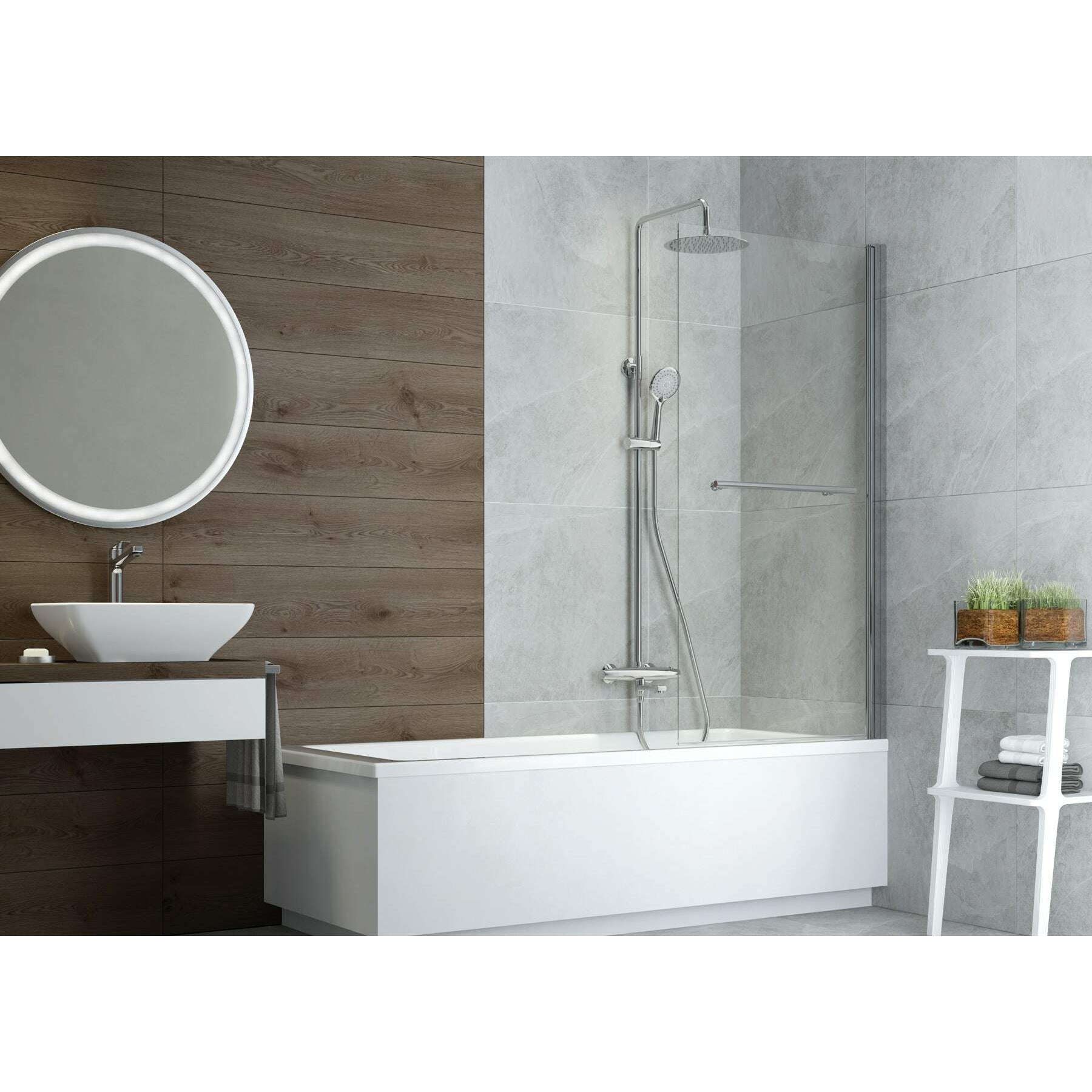 Deszczownica z baterią wannową termostatyczną - ruchoma wylewka Deante Jasmin NAC_01GT 4