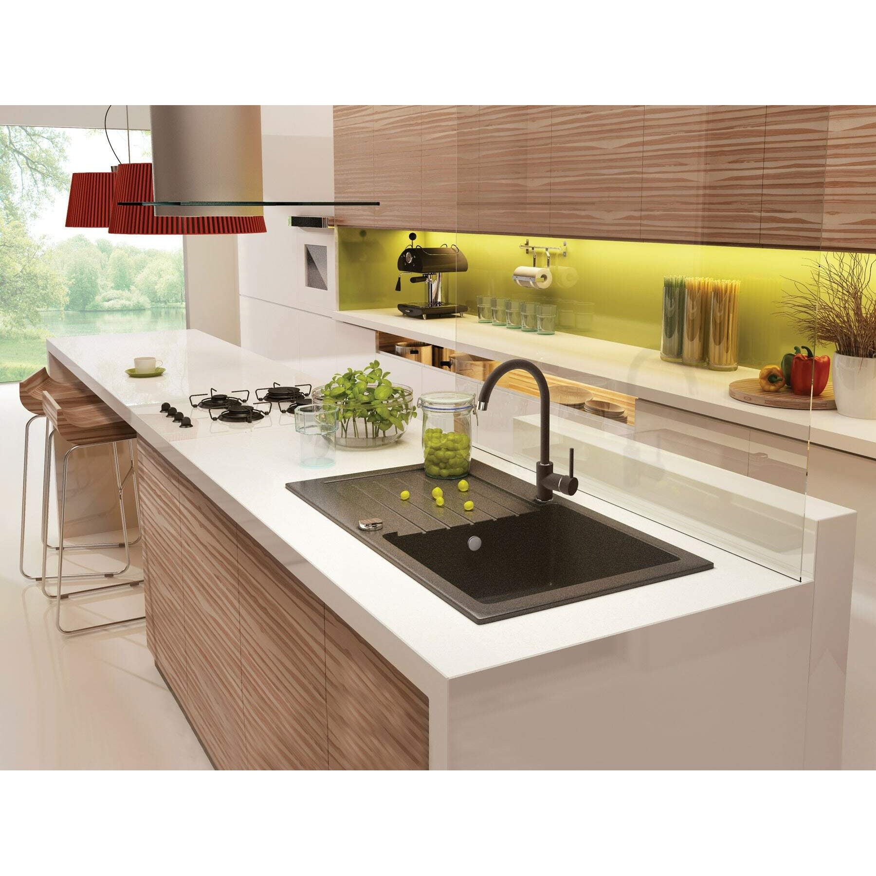 Zlewozmywak granitowy 1-komorowy z ociekaczem Deante Zorba ZQZ_2113 5