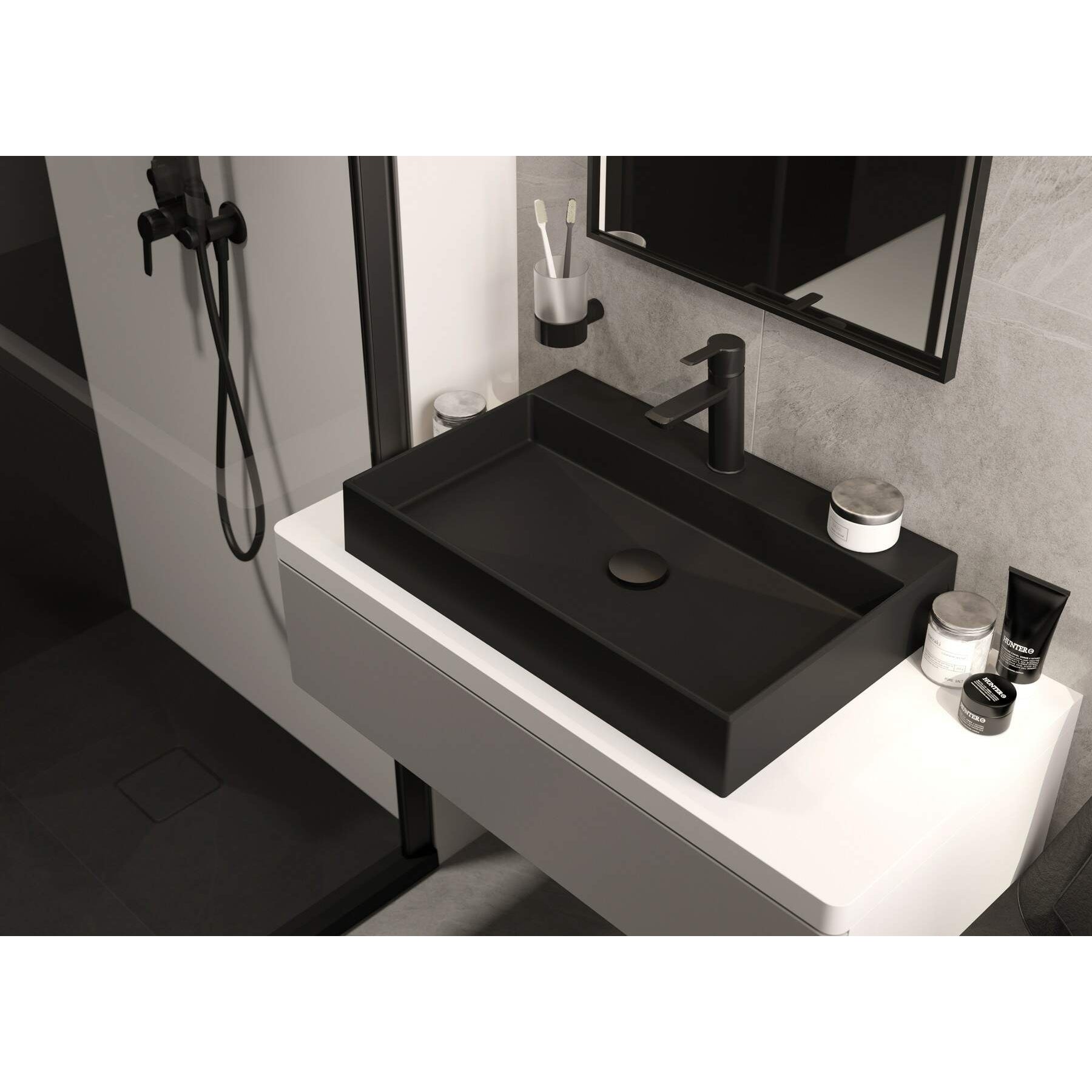 Brodzik granitowy kwadratowy 90x90 cm Deante Correo KQR_N41B 4