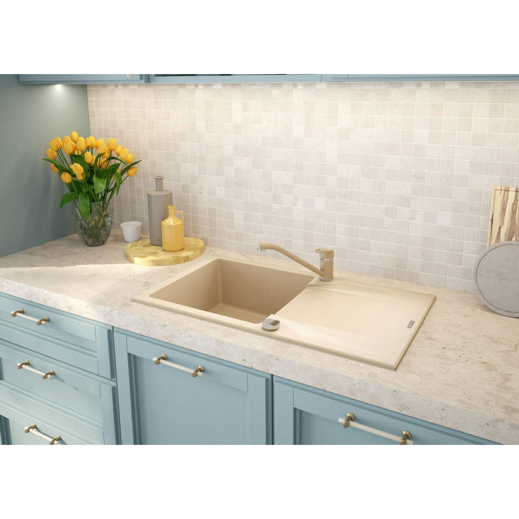 Zlewozmywak granitowy 1-komorowy z ociekaczem Deante Evora ZQJ_7113 3