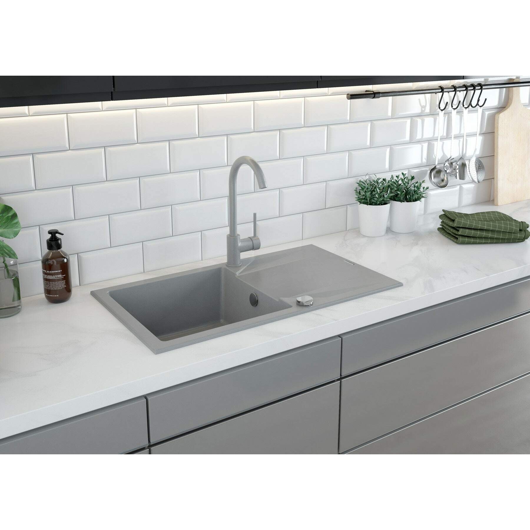 Zlewozmywak granitowy 1-komorowy z ociekaczem Deante Evora ZQJ_S113 4