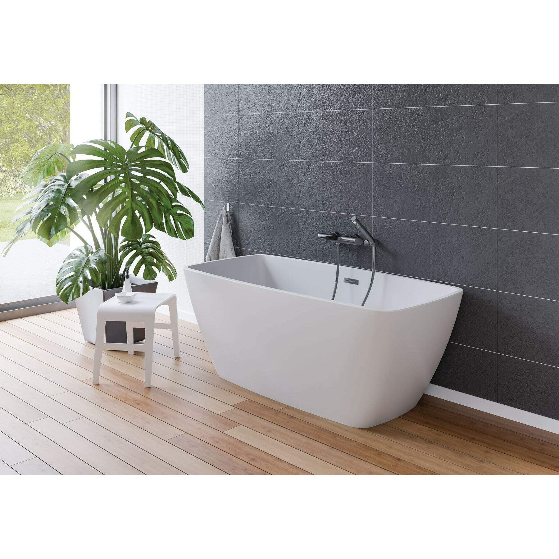 Wanna akrylowa wolnostojąca prostokątna - 150 cm Deante Anemon KDM_015W 4