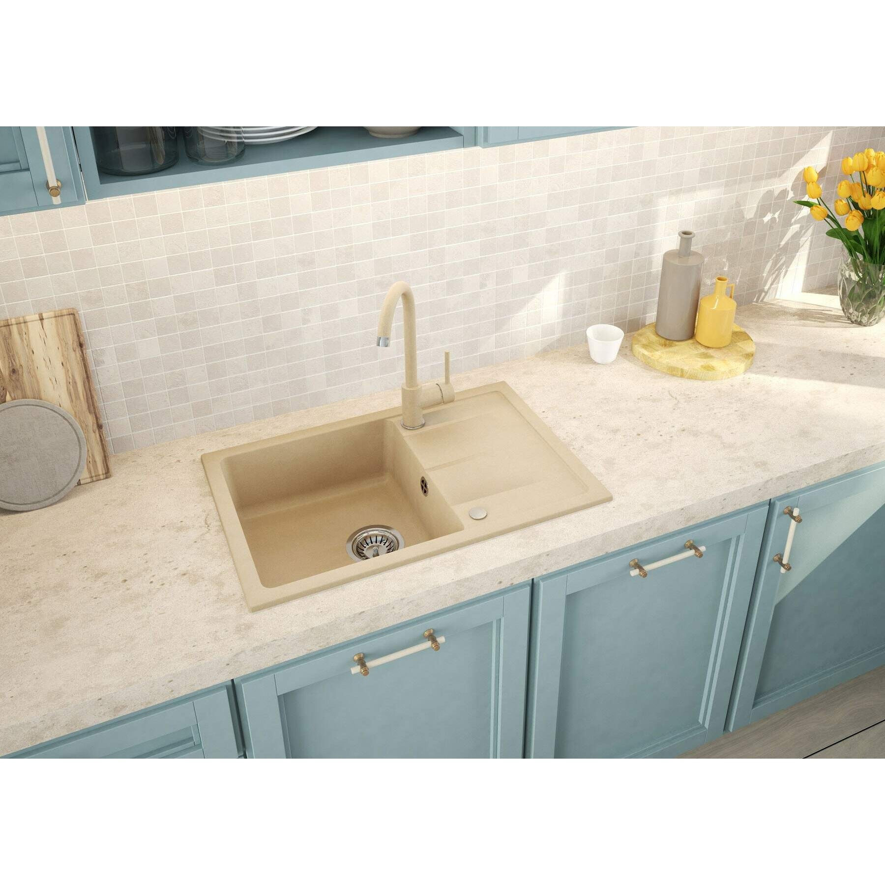 Zlewozmywak granitowy 1-komorowy z ociekaczem Deante Leda ZRD_7113 3