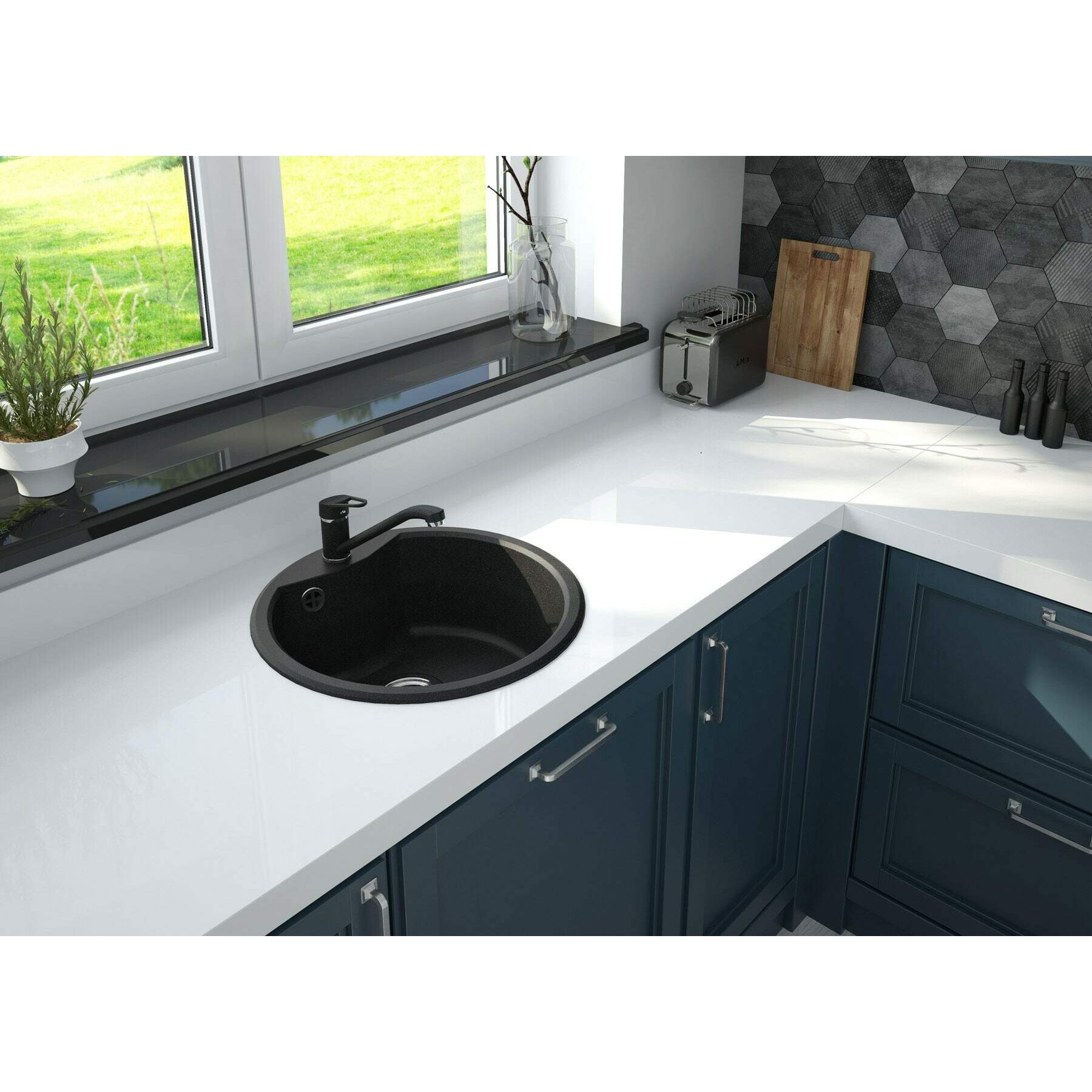 Zlewozmywak granitowy 1-komorowy Deante Solis ZRS_2803 5