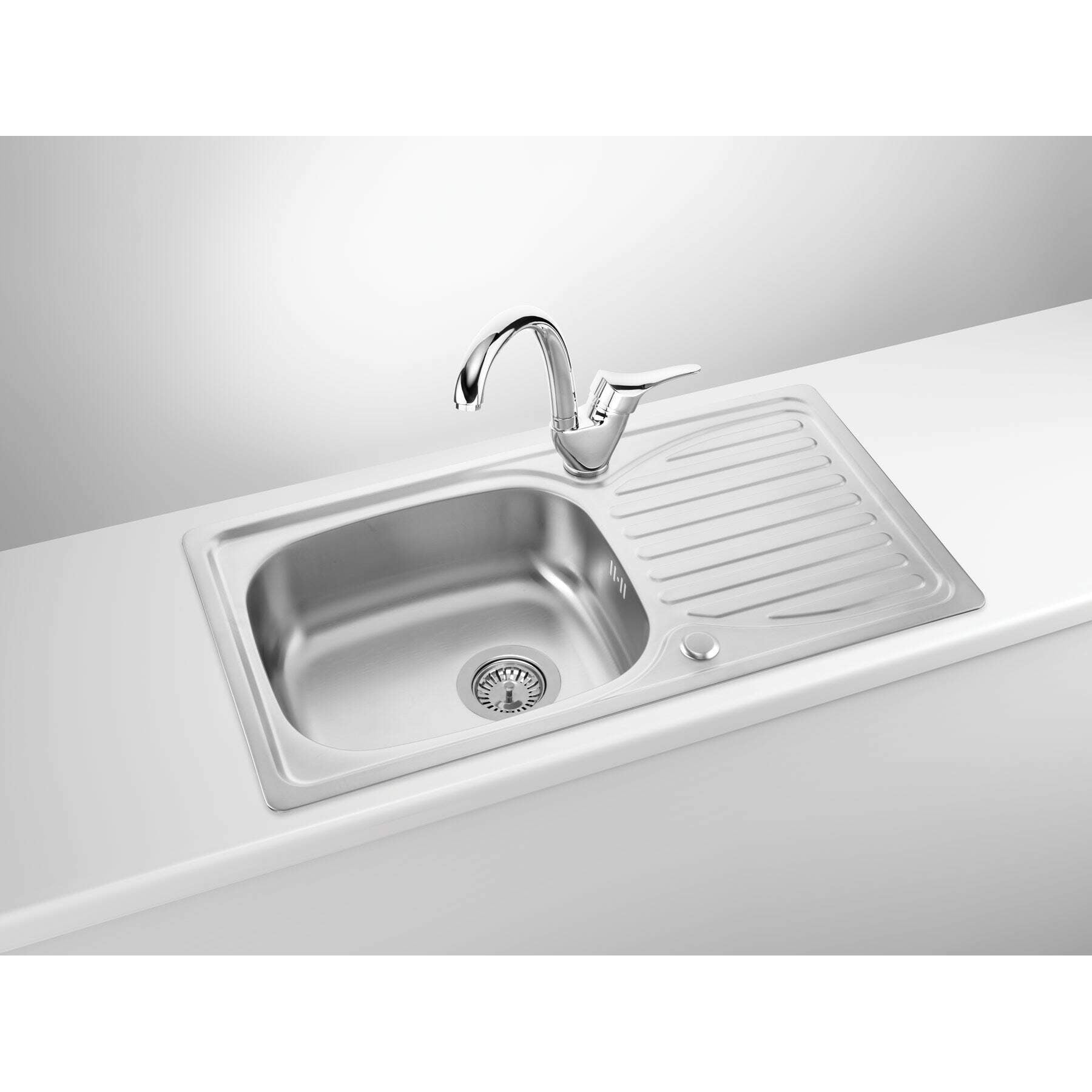 Zlewozmywak stalowy 1-komorowy z ociekaczem Deante Doppio ZEN_0113 4