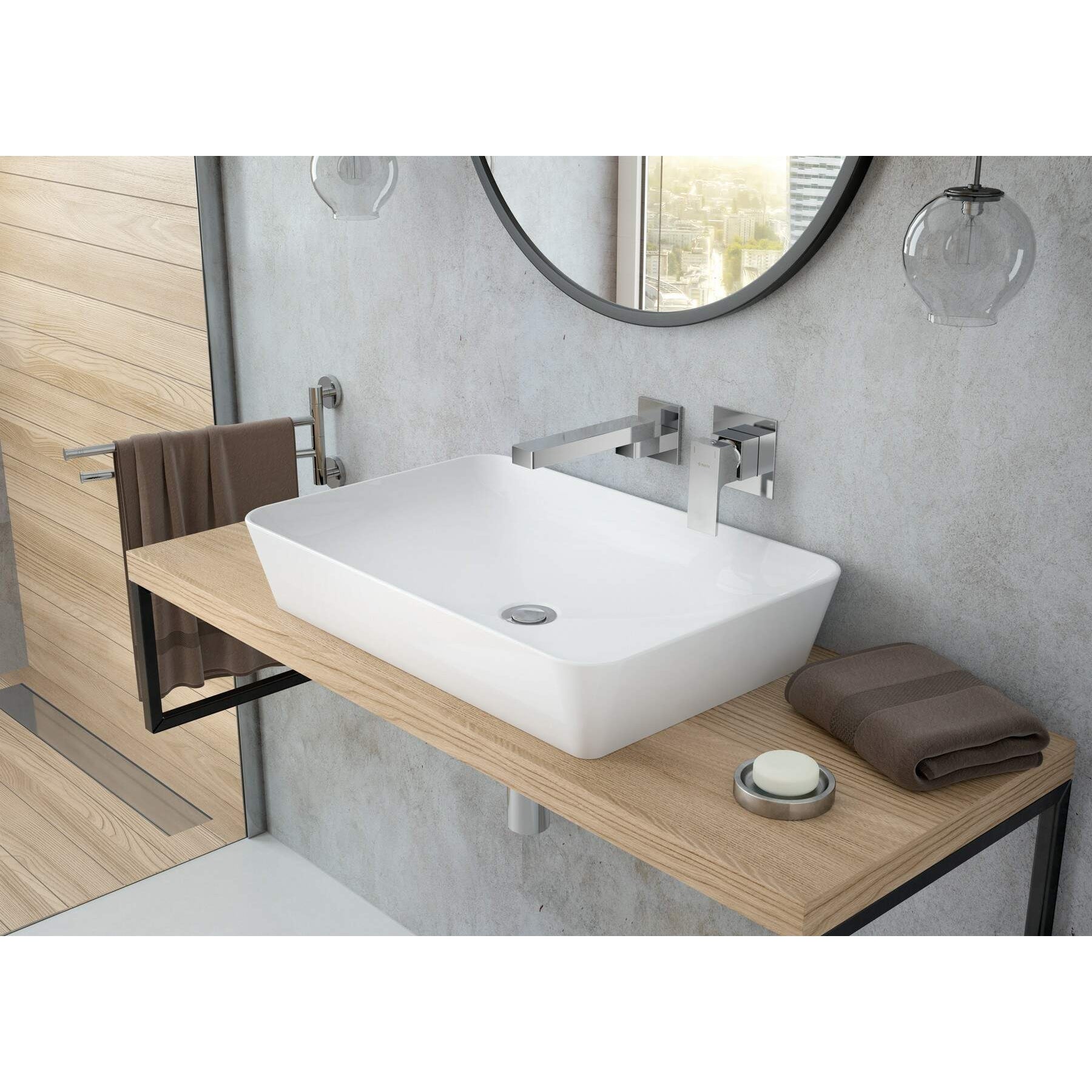 Umywalka ceramiczna nablatowa - 60x40 cm Deante Tess CDS_6U6S 10