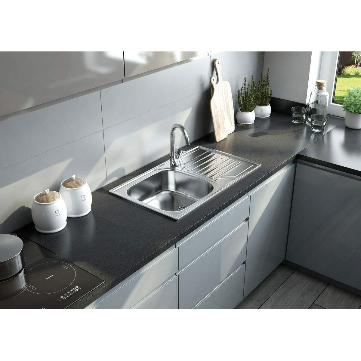 Zlewozmywak stalowy 1-komorowy z ociekaczem Deante Doppio ZEN_0113 3