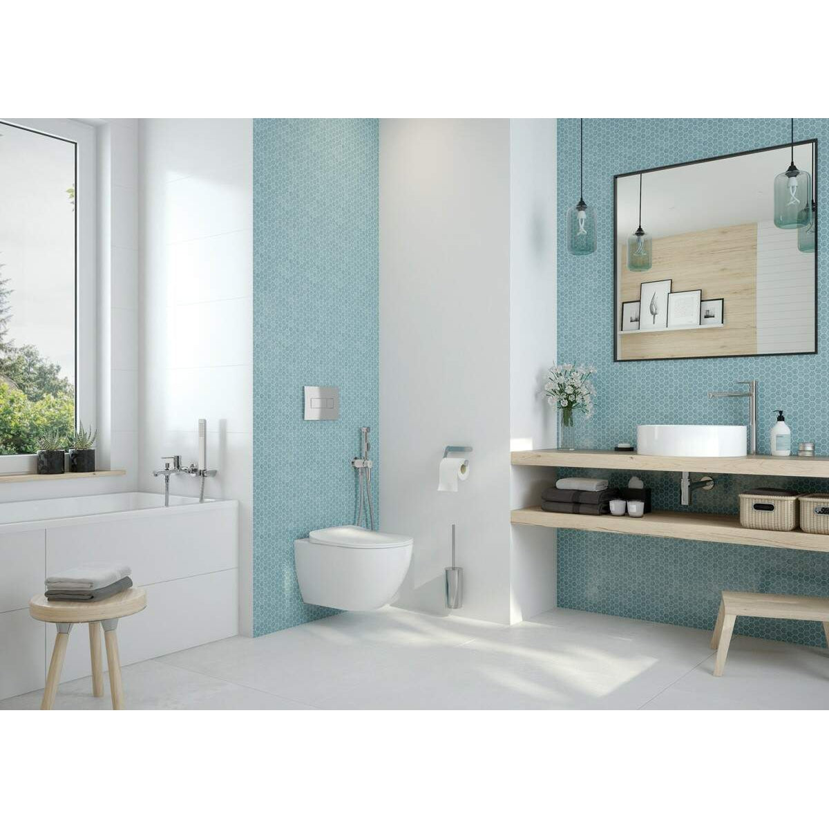 Zestaw WC podtynkowy 6 w 1 Deante Peonia Zero CDES6ZPW 7