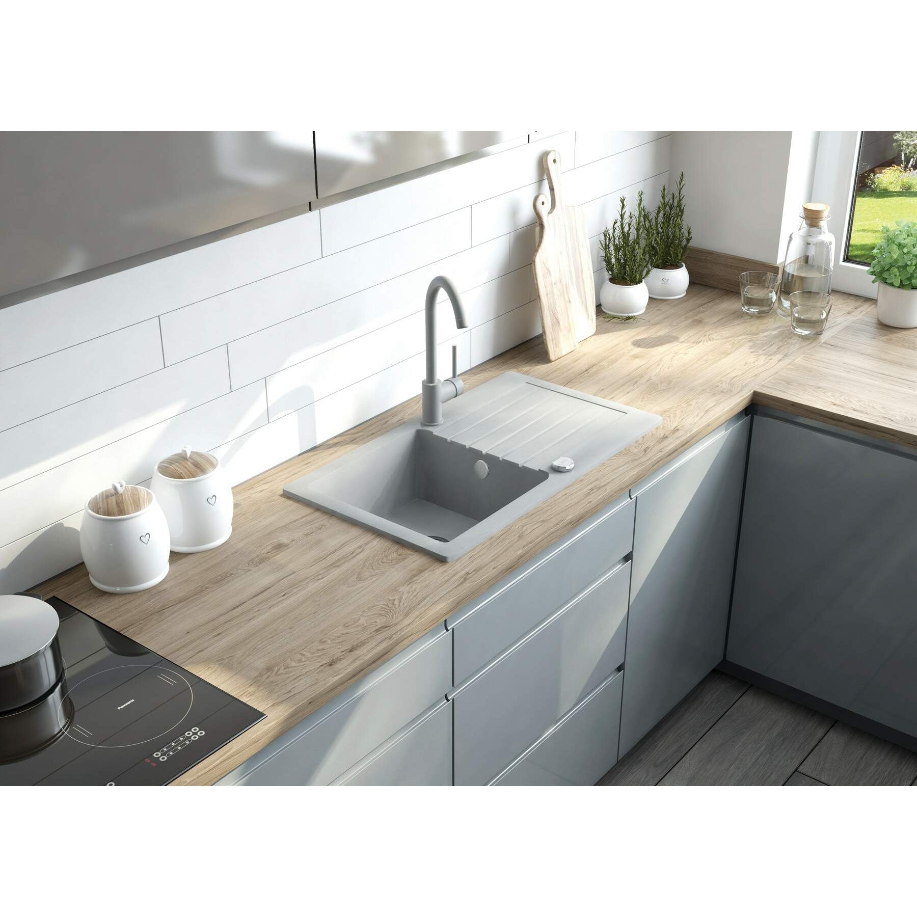 Zlewozmywak granitowy 1-komorowy z ociekaczem Deante Zorba ZQZ_S113 3