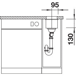 Zlewozmywak BLANCO Subline 160-U, Silgranir Puradur
