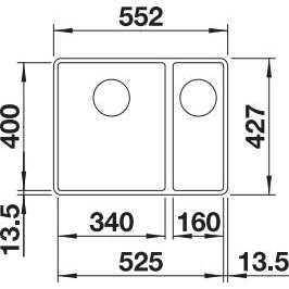 Zlewozmywak BLANCO Subline 340/160-F Silgranit