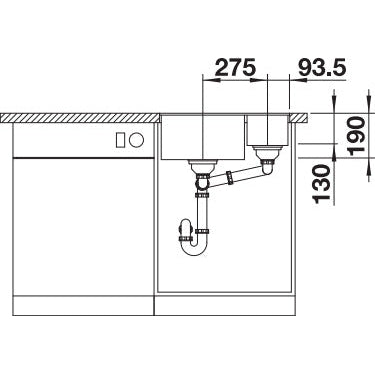 Zlewozmywak BLANCO Subline 340/160-F Silgranit
