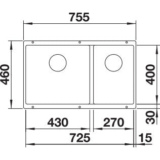 Zlewozmywak BLANCO Subline 430/270-U Silgranit
