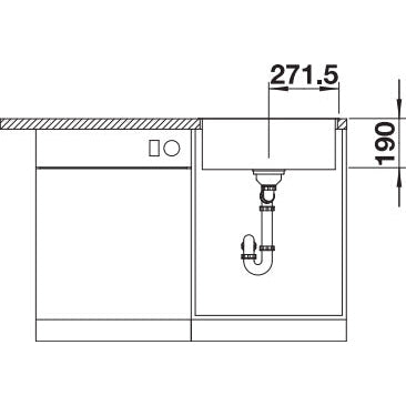 Zlewozmywak BLANCO Subline 500-IF/A SteelFrame, z opcją korka