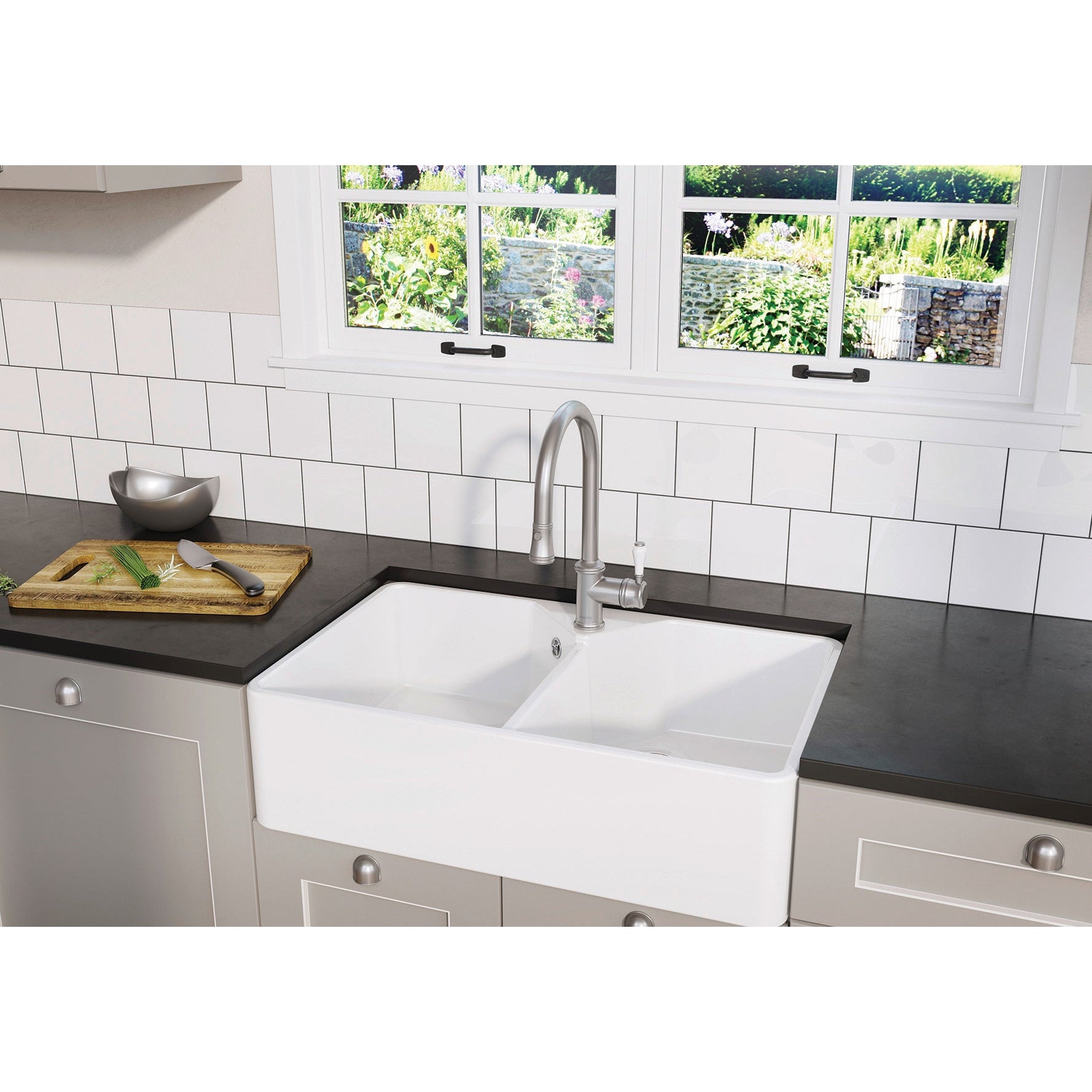 Zlewozmywak ceramiczny farmerski BLANCO Villae Farmhouse Double