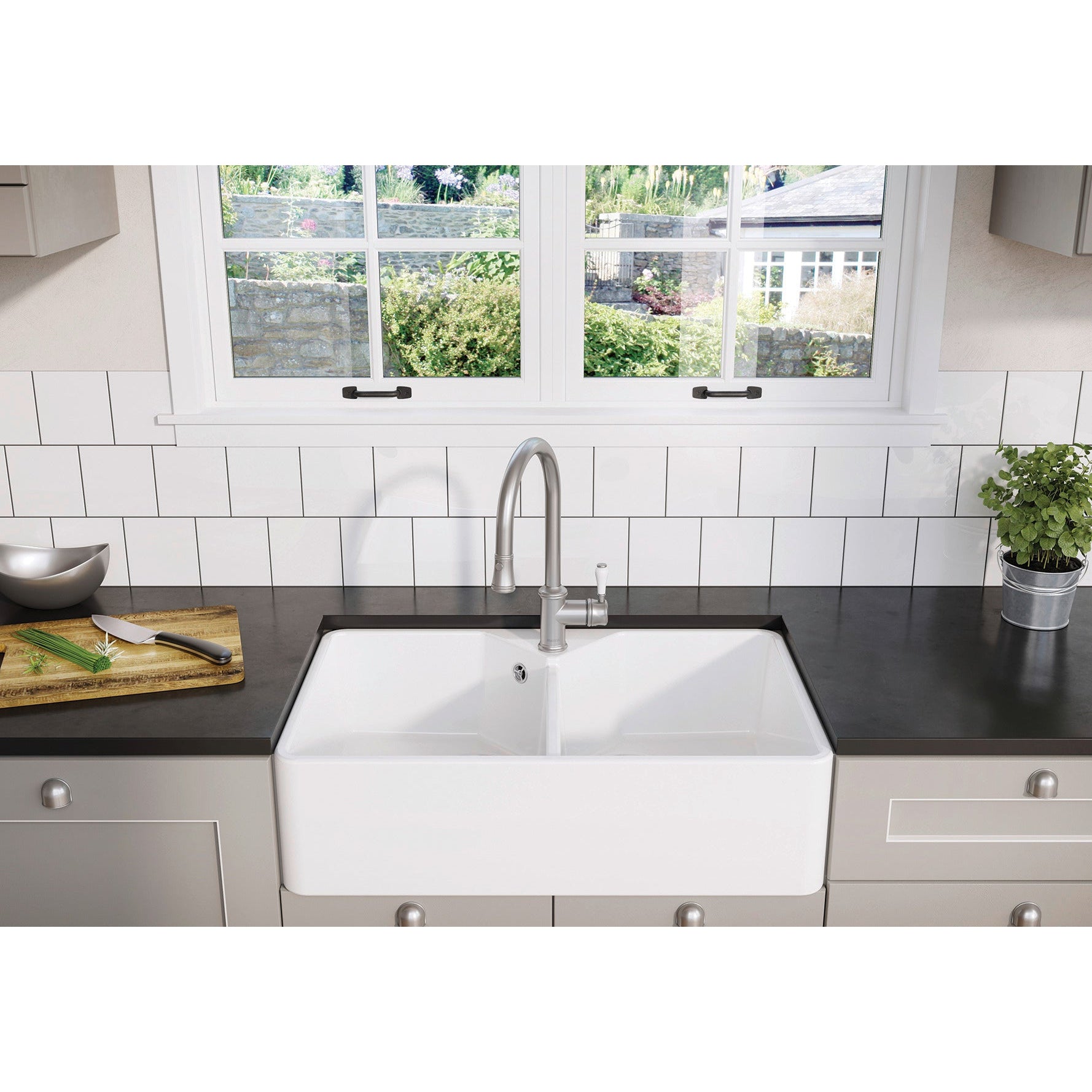 Zlewozmywak ceramiczny farmerski BLANCO Villae Farmhouse Double