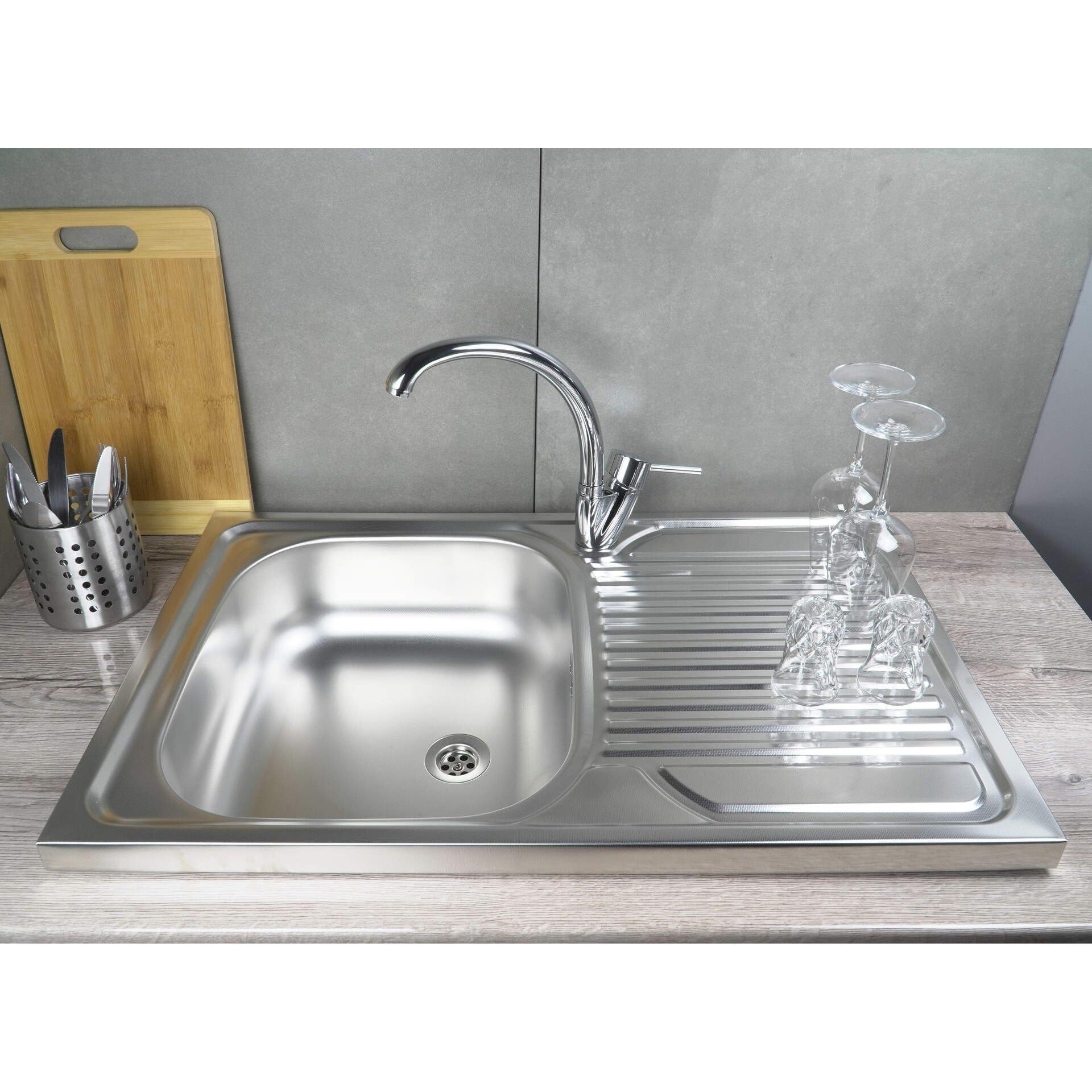 Zlewozmywak stalowy 1-komorowy z ociekaczem - nakładany Deante Tango ZM5_3110 3