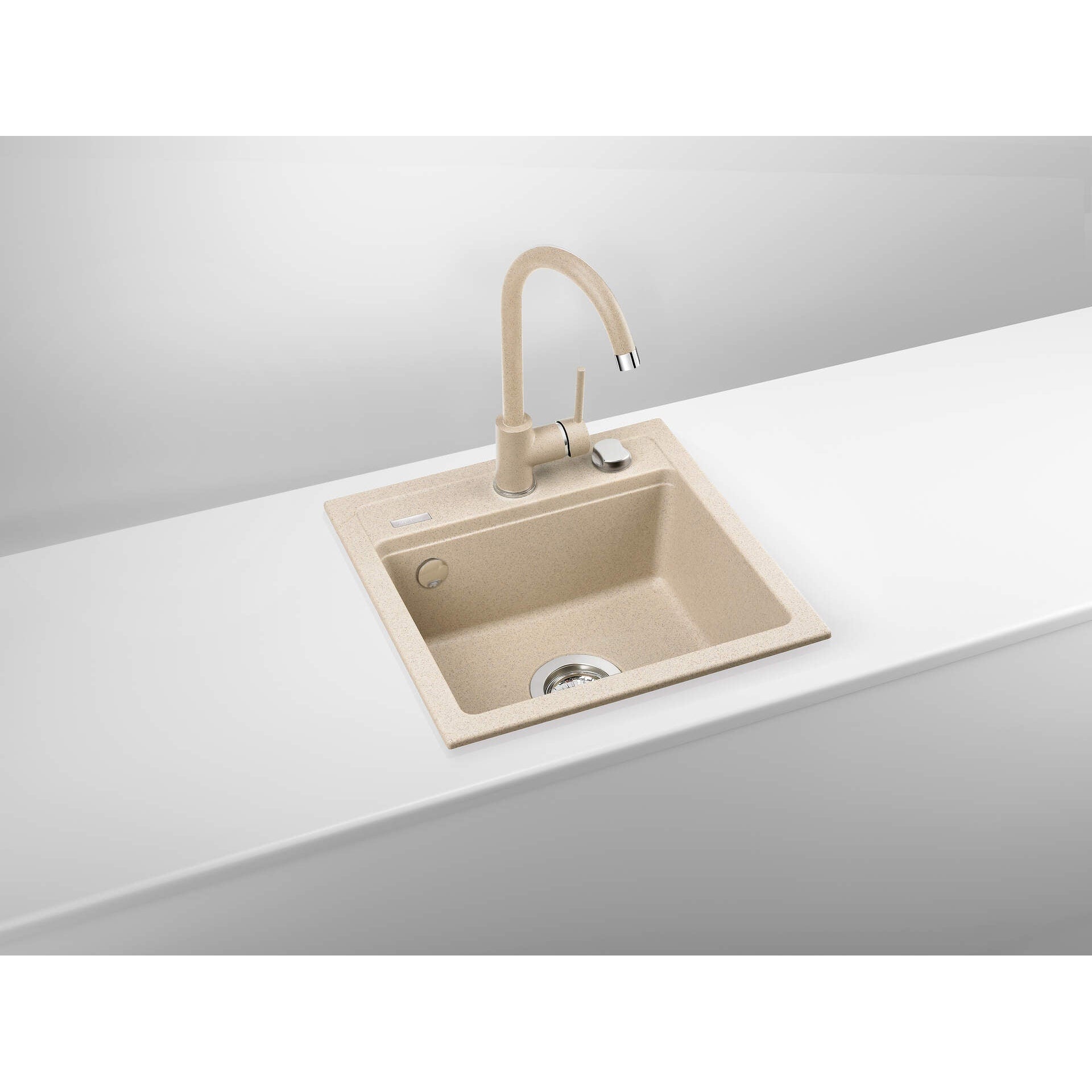 Zlewozmywak granitowy z baterią 1-komorowy Deante Zorba ZQZA7103 2