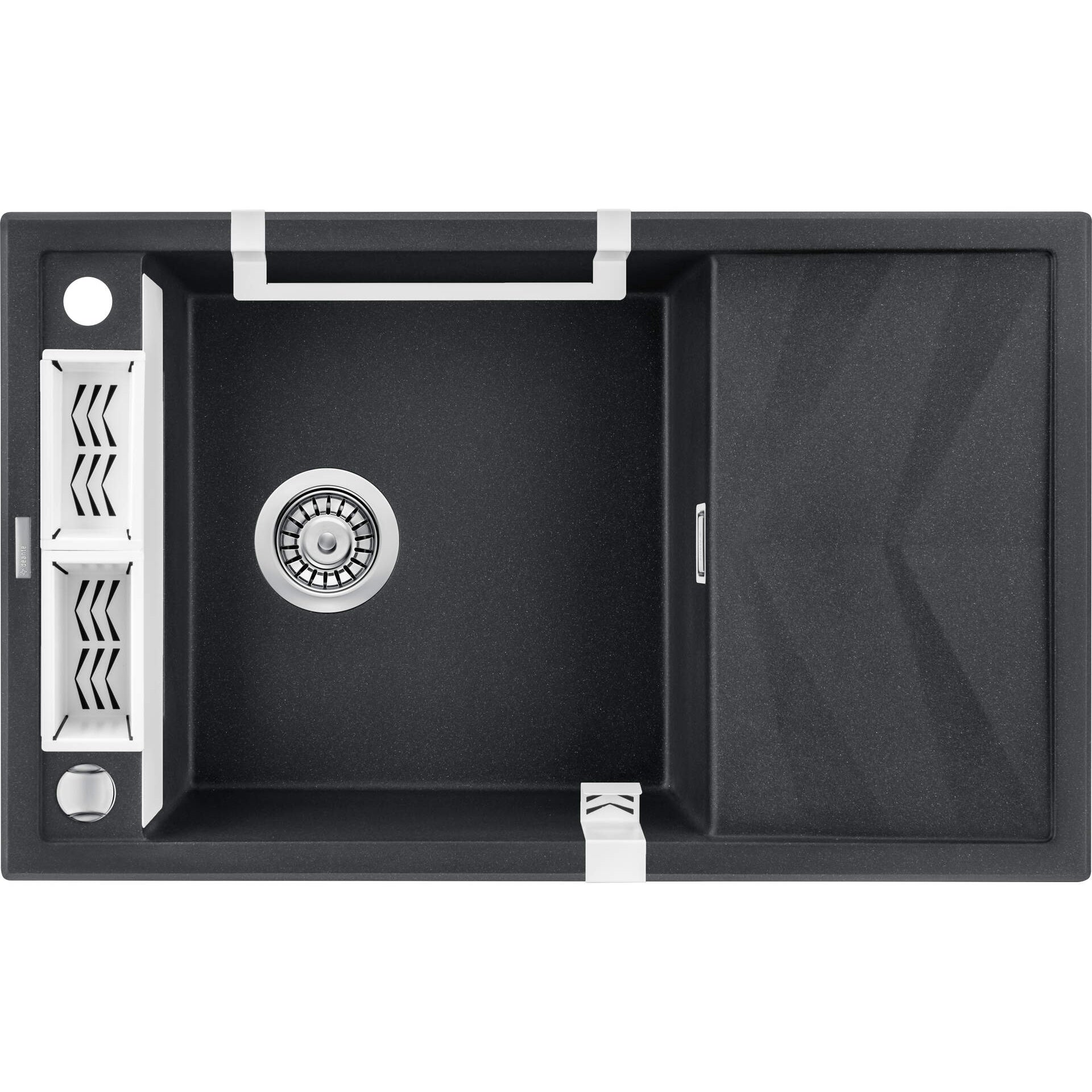 Zlewozmywak granitowy magnetyczny 1-komorowy z ociekaczem Deante Magnetic ZRM_G113 4