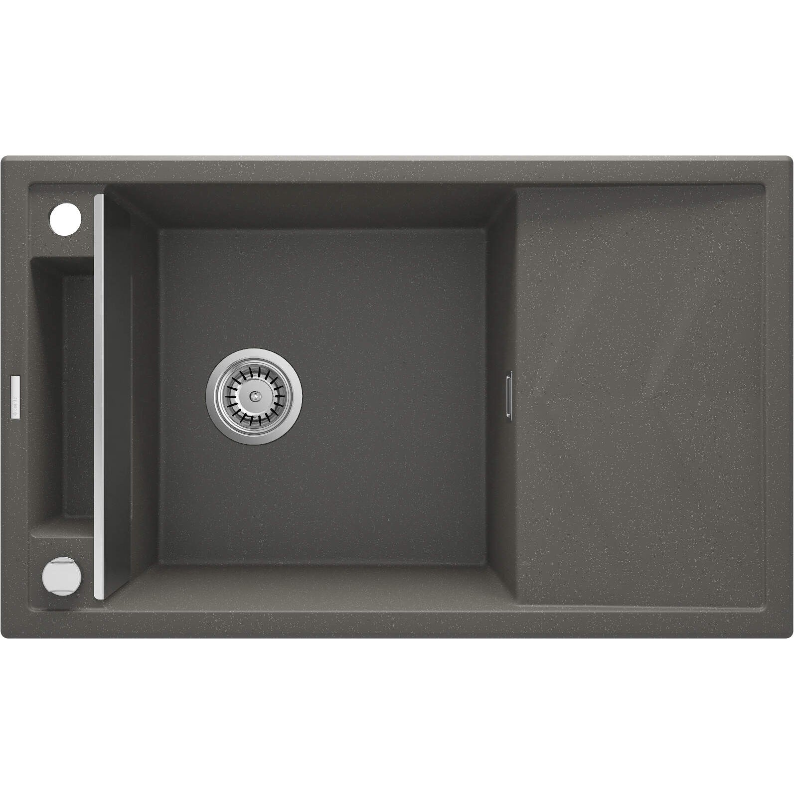 Zlewozmywak granitowy magnetyczny 1-komorowy z ociekaczem Deante Magnetic ZRM_T113 1
