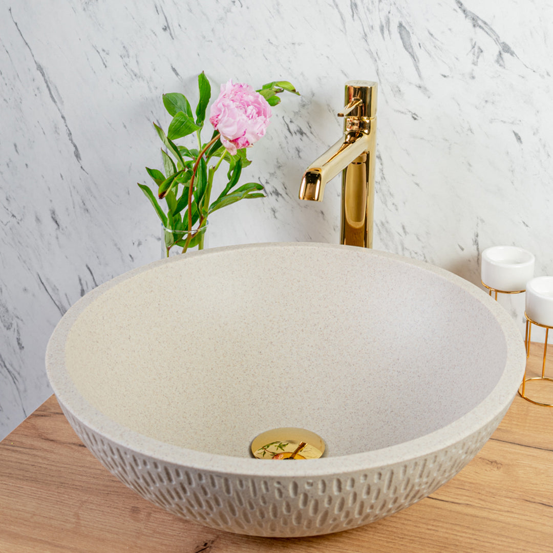 Umywalka nablatowa granitowa Laveo Amber