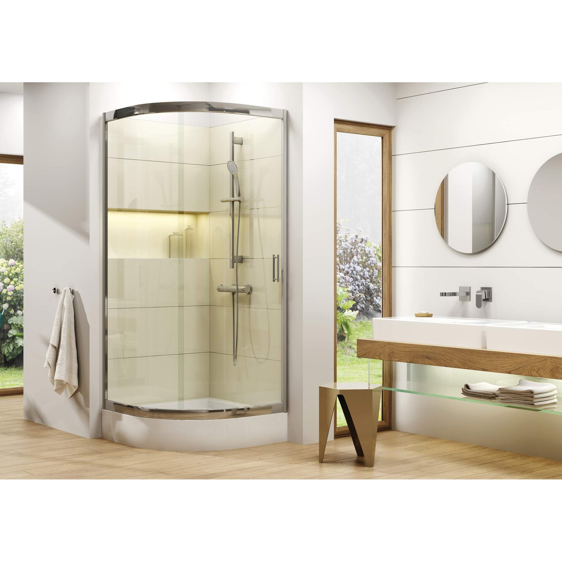 Brodzik akrylowy półokrągły 80 cm Deante Funkia KTA_054B 3