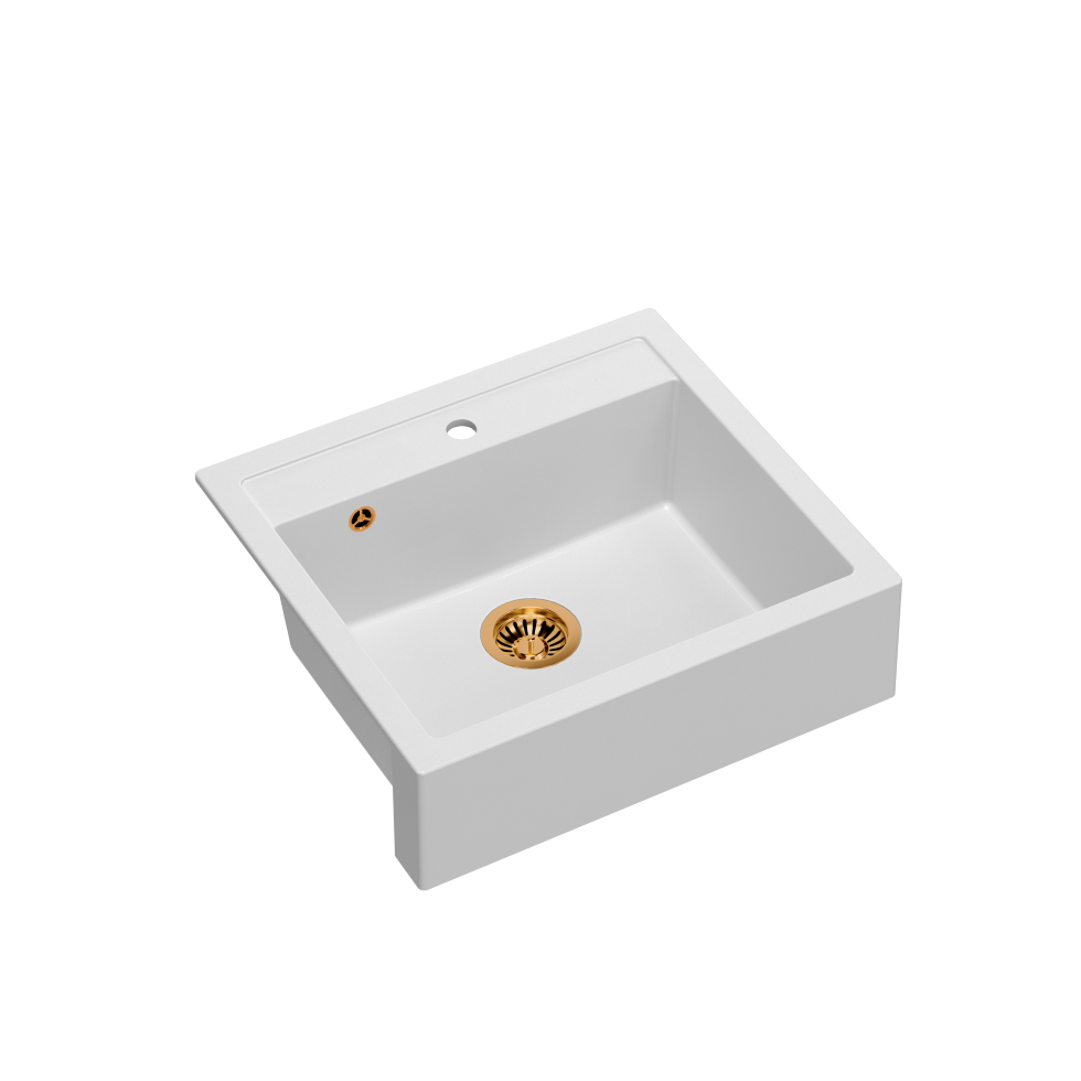 Zlewozmywak farmerski granitowy biały Quadron BILL 110 GRANITEQ snow white