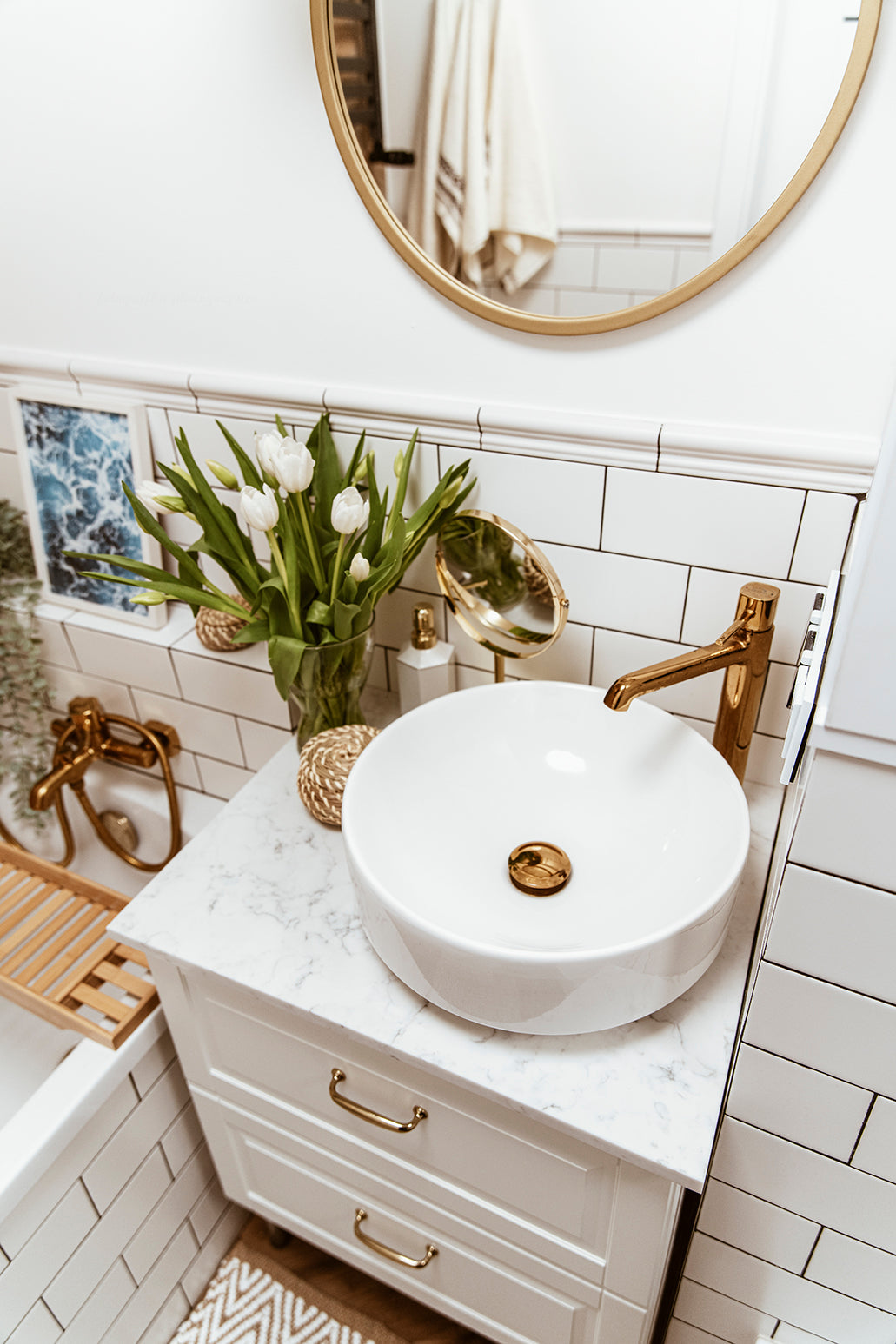 Bateria umywalkowa stojąca nablatowa Laveo Pola