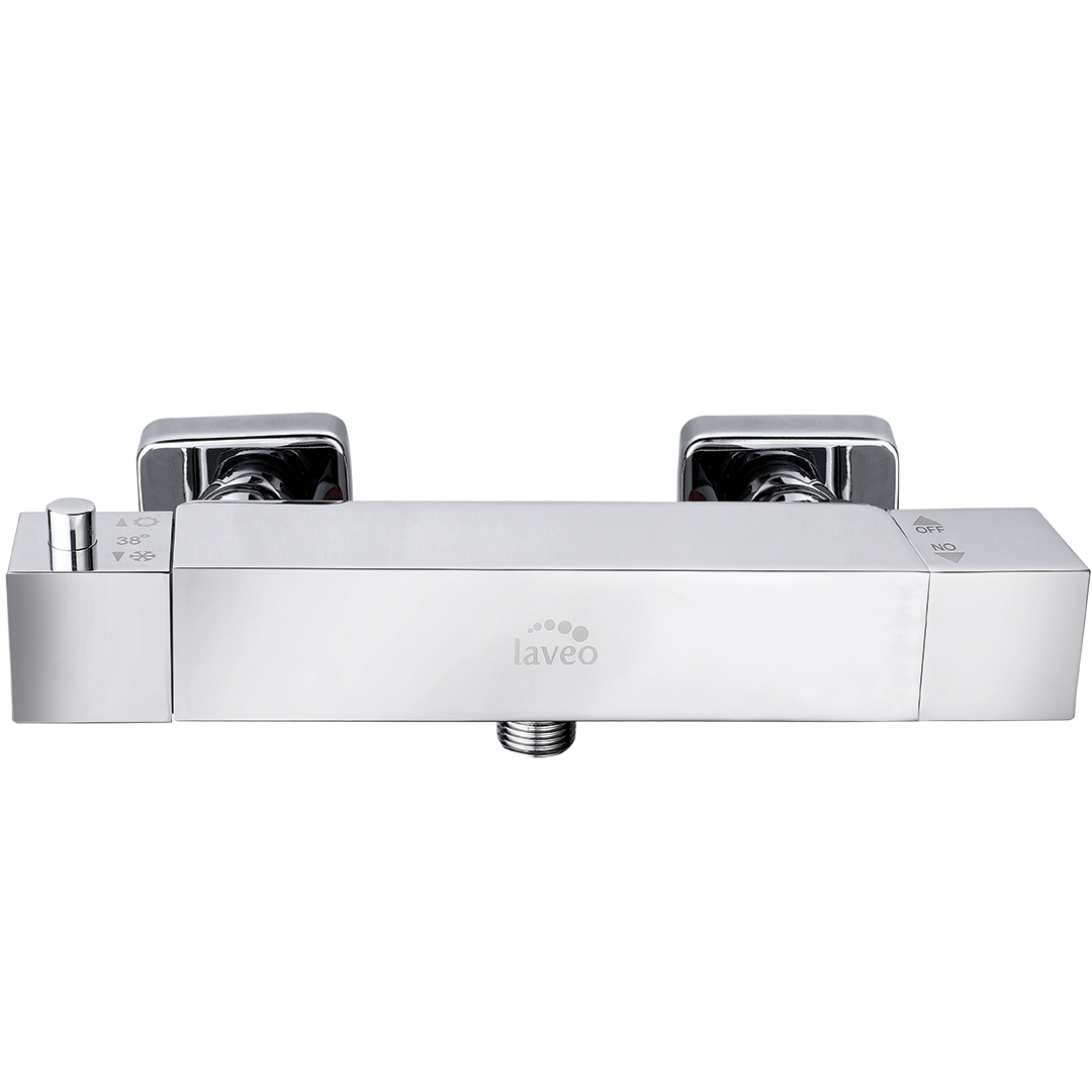 Kvadrato - bateria natryskowa ścienna z termostatem bez zestawu natryskowego